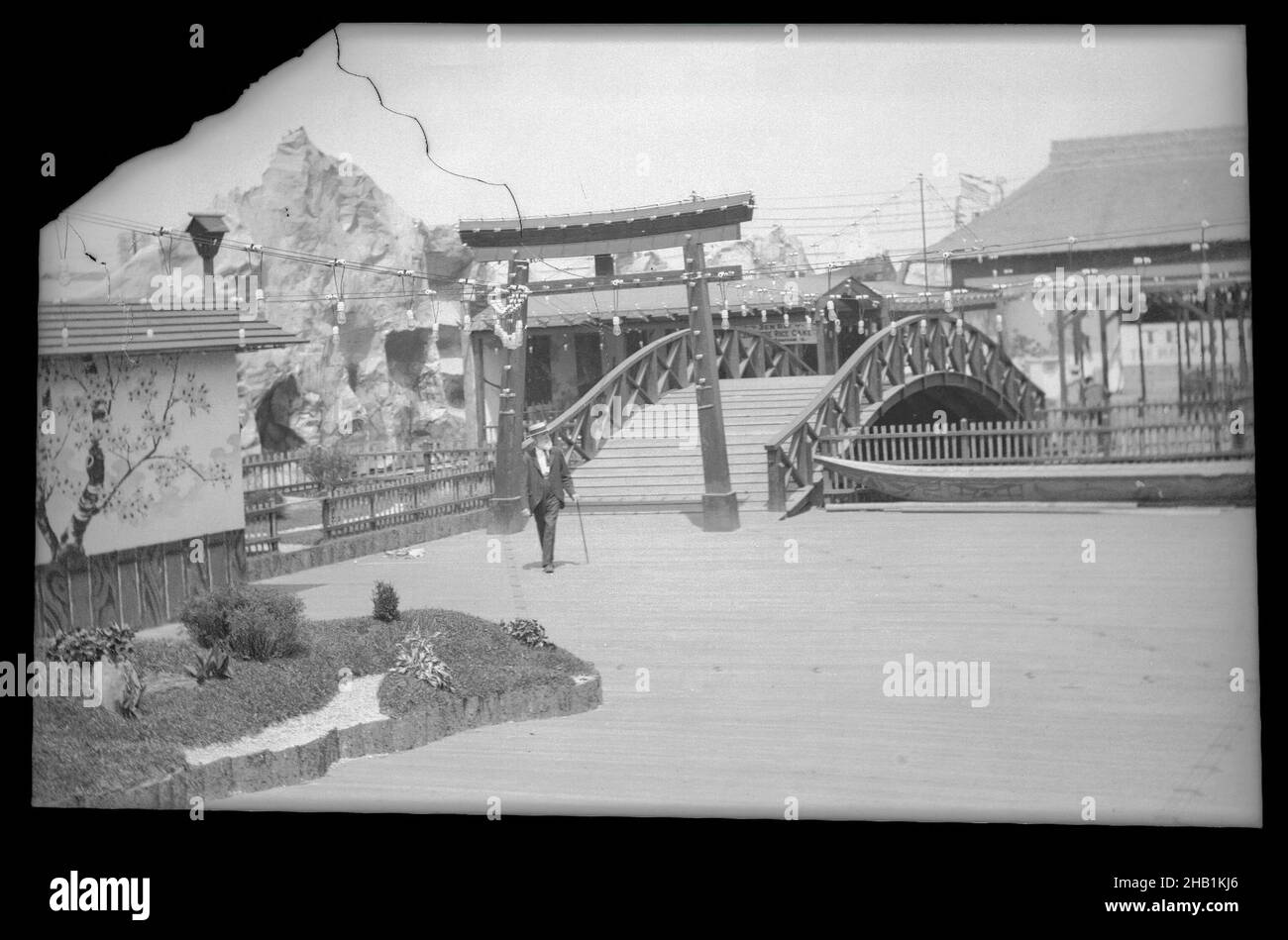 Japanisches Dorf, Luna Park, Eugene Wemlinger, Cellulose-Nitrat-negativ, 1903, Brooklyn, Coney Island Stockfoto