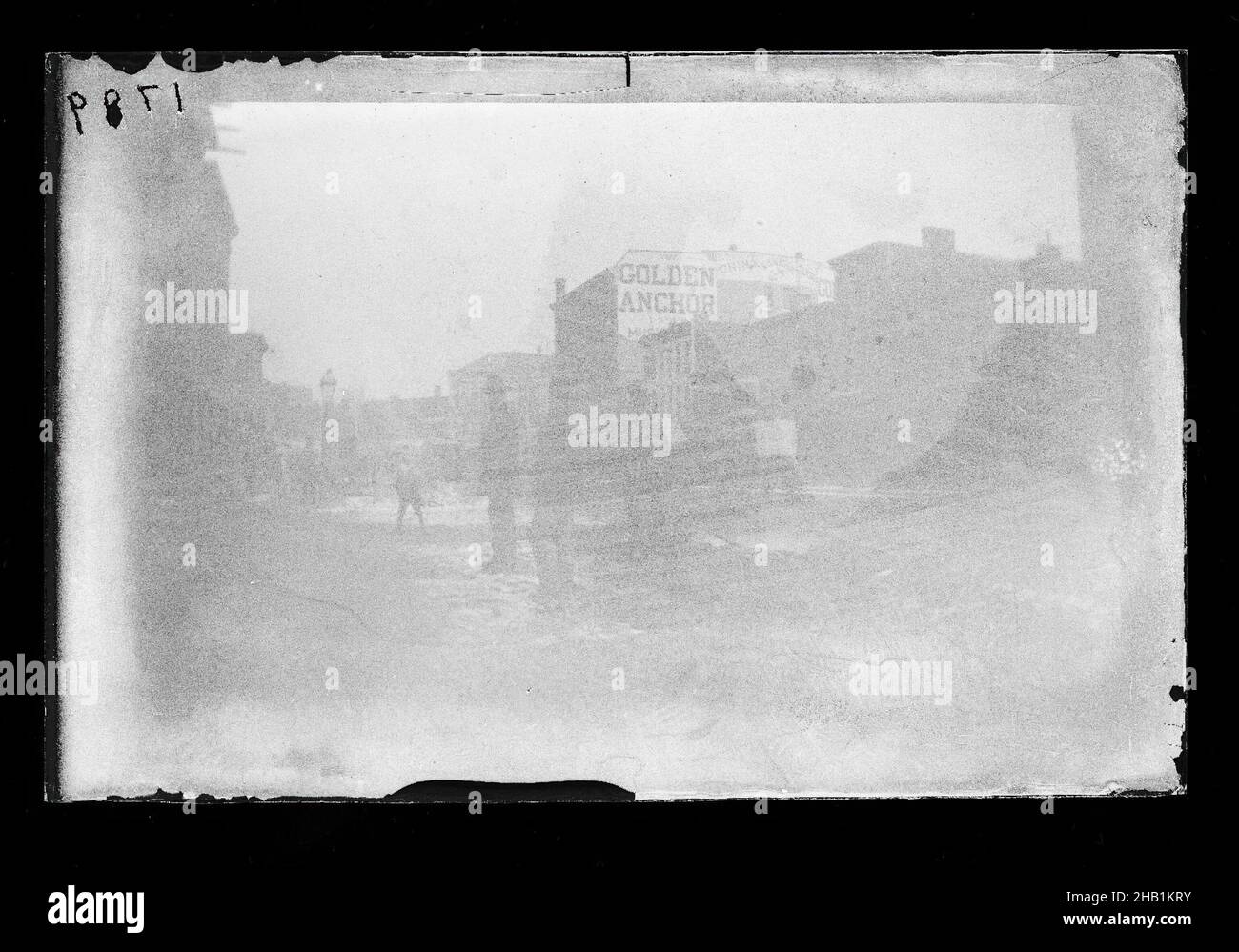 Bauarbeiter in Flatbush Avenue, Brooklyn, George Bradford Brainerd, Amerikaner, 1845-1887, Kollodion Silberglas Nassplatte negativ, ca. 1872-1887 Stockfoto
