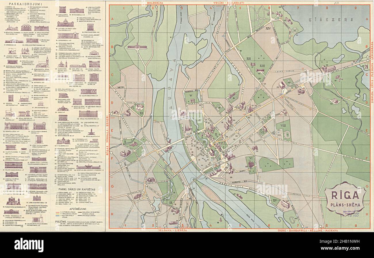 Karte Von Riga, Karte Von Riga, Altstadt Von Riga, Retro-Karte Von Riga, Vintage Riga Plan, Old Riga Print, Vintage Riga Map, Vintage Riga Plan, Old Riga Poster, Riga Stockfoto