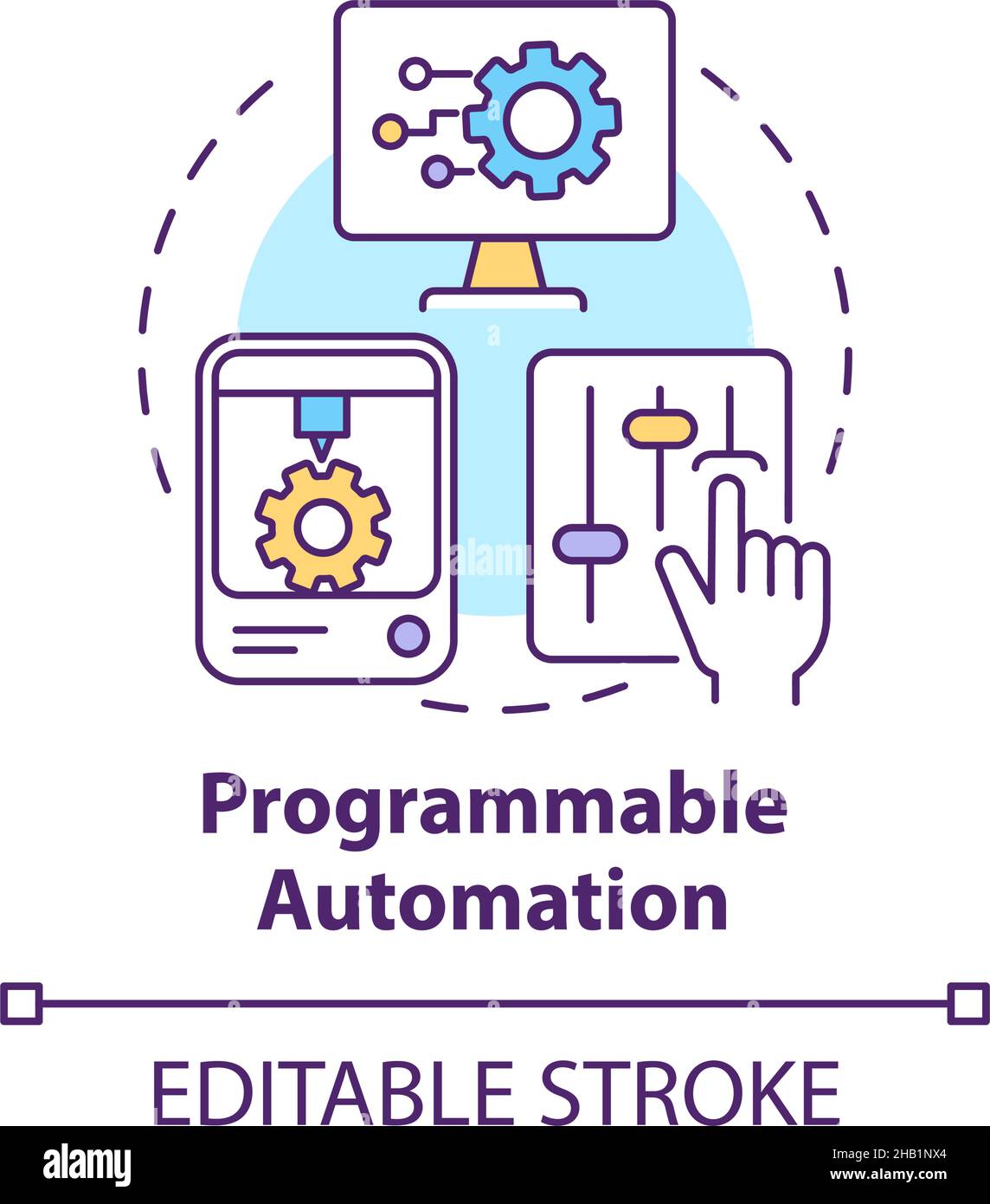 Symbol für programmierbares Automatisierungskonzept Stock Vektor