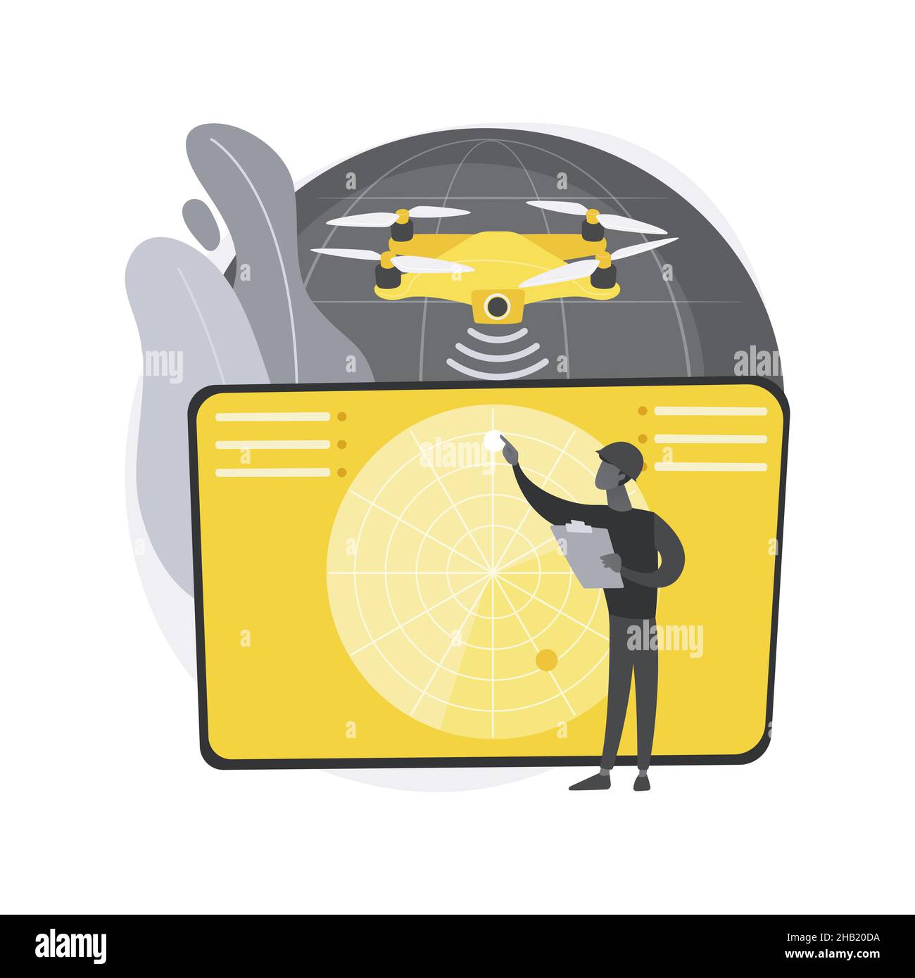 Militärische Drohne abstraktes Konzept Vektor Illustration. Stock Vektor