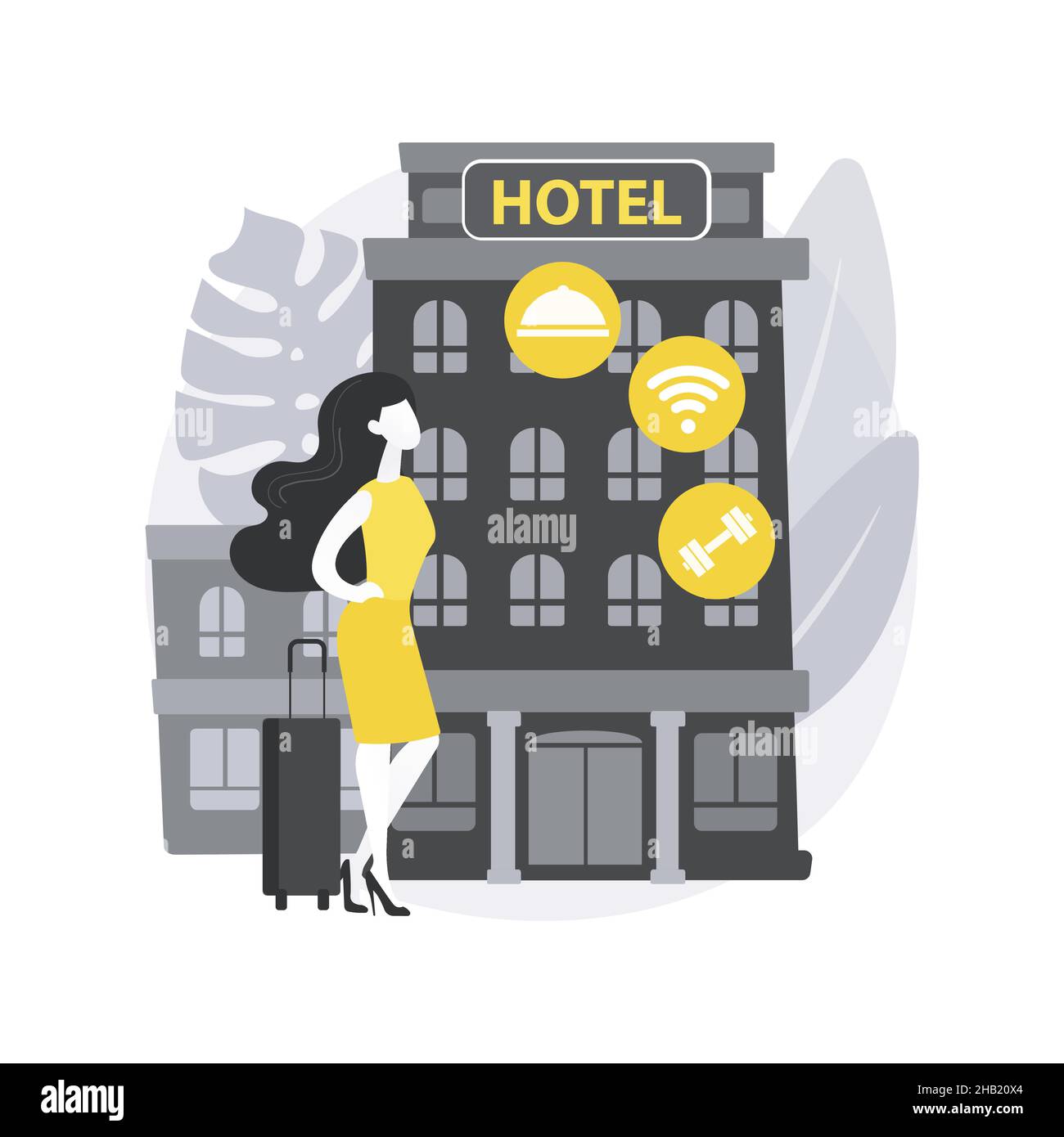 Abbildung des abstrakten Konzepts des Motelservice. Stock Vektor