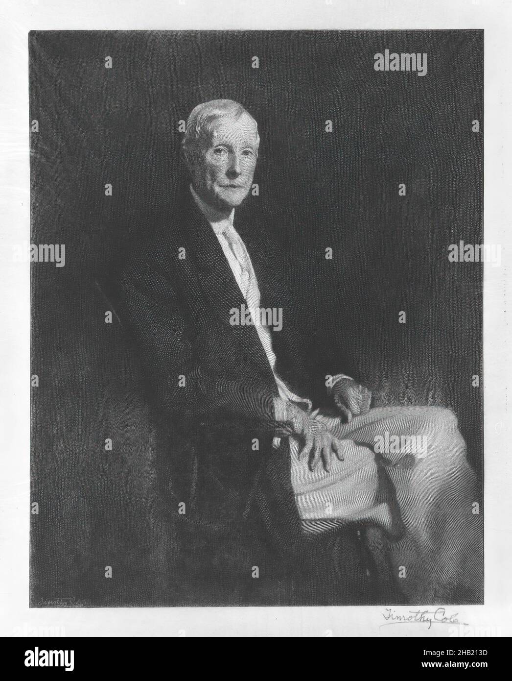 John D. Rockefeller, Sr., Timothy Cole, Amerikaner, 1852-1931, Holzstich, 1921 Stockfoto