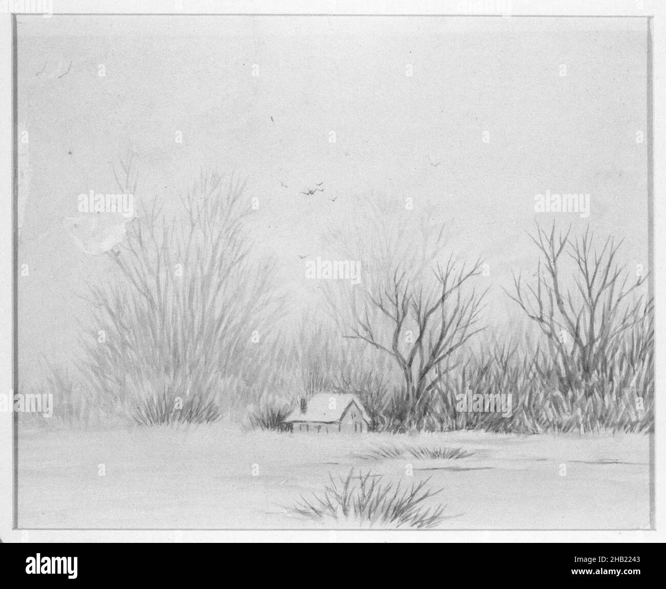 Snow Scene, Ralph Albert Blakelock, Amerikanisch, 1847-1919, Aquarell Stockfoto