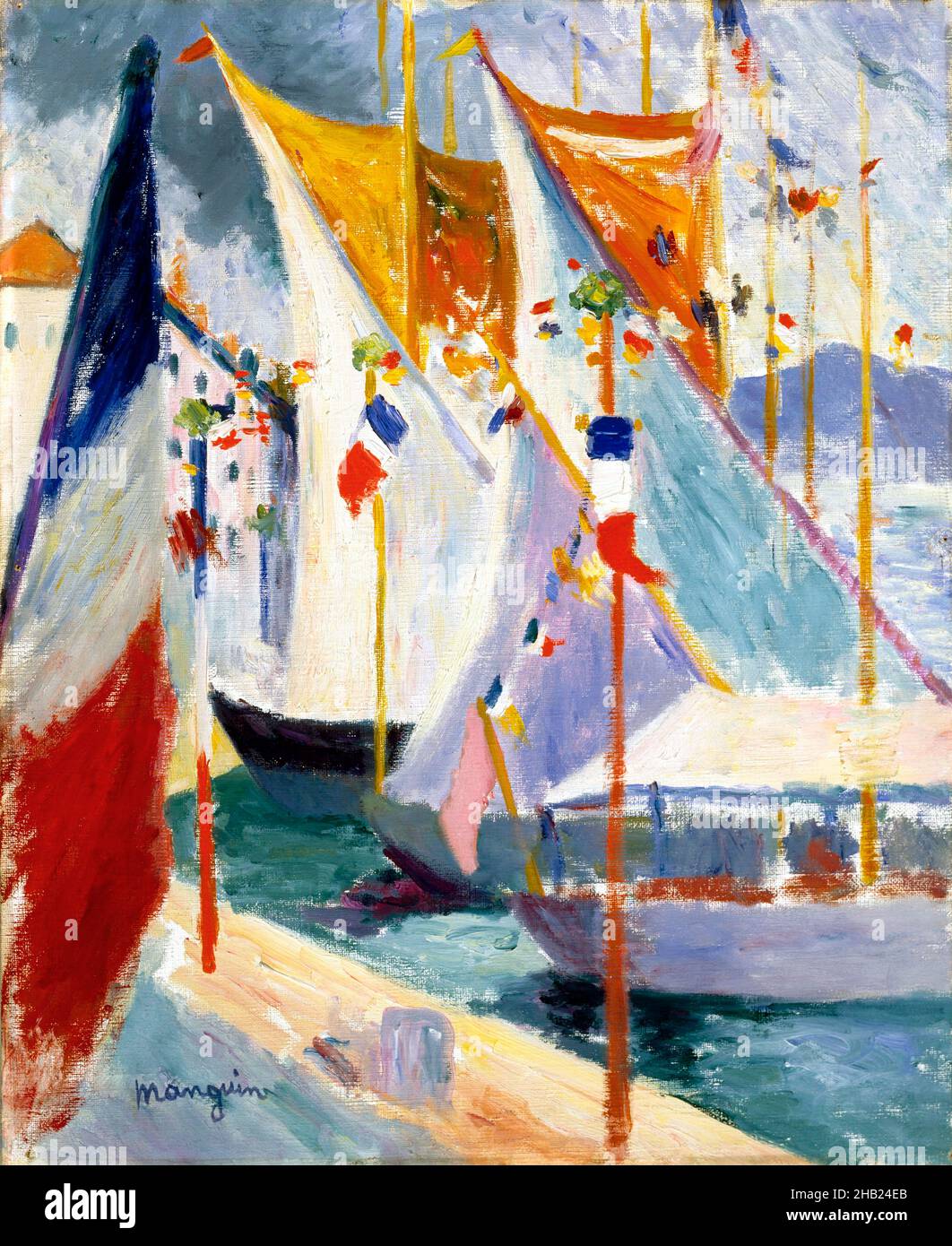 Der Hafen von Saint-Tropez von Henri Manguin (1874-1949), Öl auf Leinwand, 1905 Stockfoto