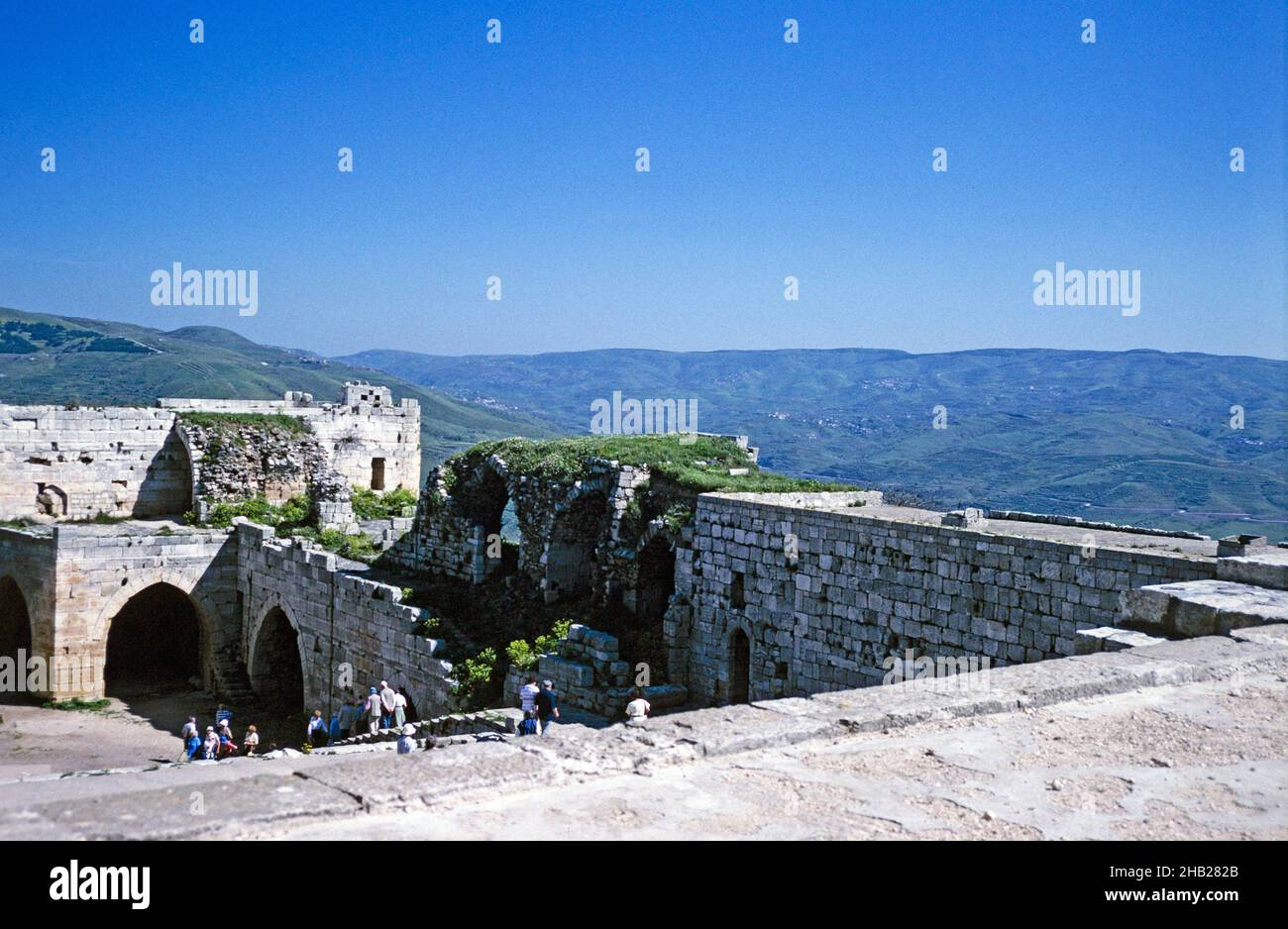 Krak des Chevaliers Kreuzritterburg, Syrien im Jahr 1998 Stockfoto