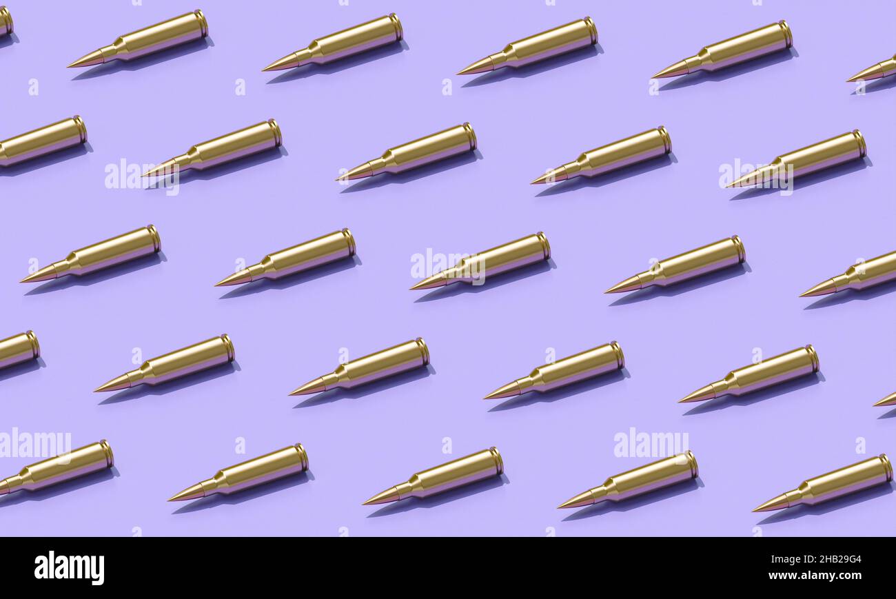 Kugeln auf violettem Hintergrund. Flach liegend. 3D Rendern Stockfoto