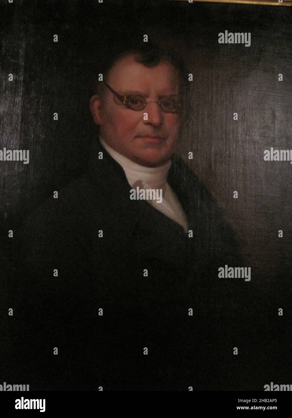 Phares Gould, Ezra Ames, amerikanisch, 1768-1836, Öl auf Leinwand, Ca. 1830-1835, 30 1/16 x 24 Zoll, 76,3 x 61 cm, Brillen, Gentleman, Regierung, Malerei, Politiker, Porträt, Repräsentant, Brille Stockfoto