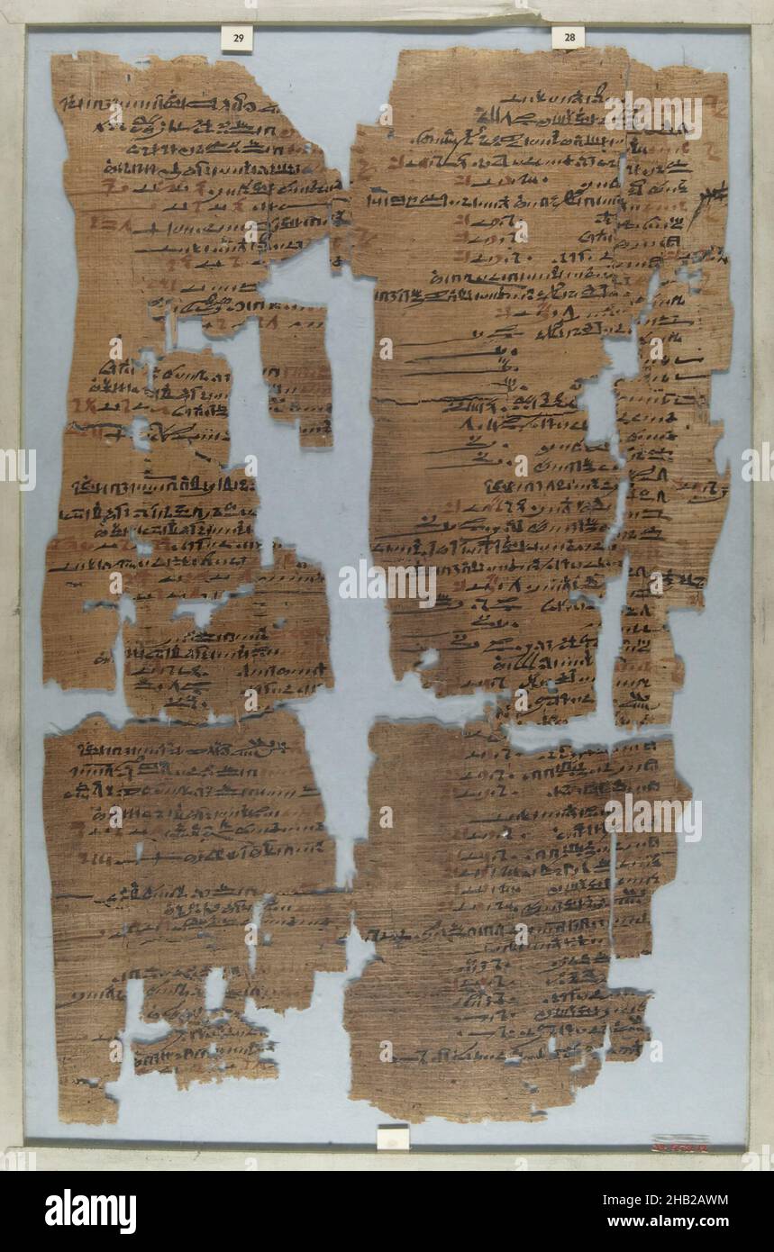 Der Wilbour Papyrus, Papyrus, Tinte, Mittelägypten, Ägypten, Ca. 1147 v. Chr., Dynasty 20, New Kingdom, Glas: 11 13/16 x 18 1/8 Zoll, 30 x 46 cm Stockfoto