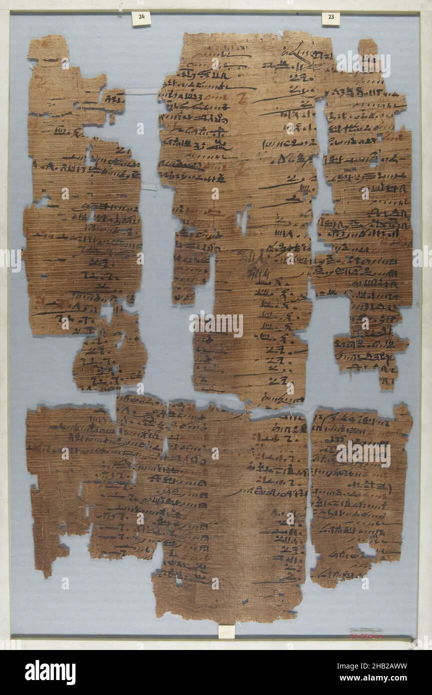 Der Wilbour Papyrus, Papyrus, Tinte, Mittelägypten, Ägypten, Ca. 1147 v. Chr., Dynasty 20, New Kingdom, Glas: 11 13/16 x 18 1/8 Zoll, 30 x 46 cm Stockfoto