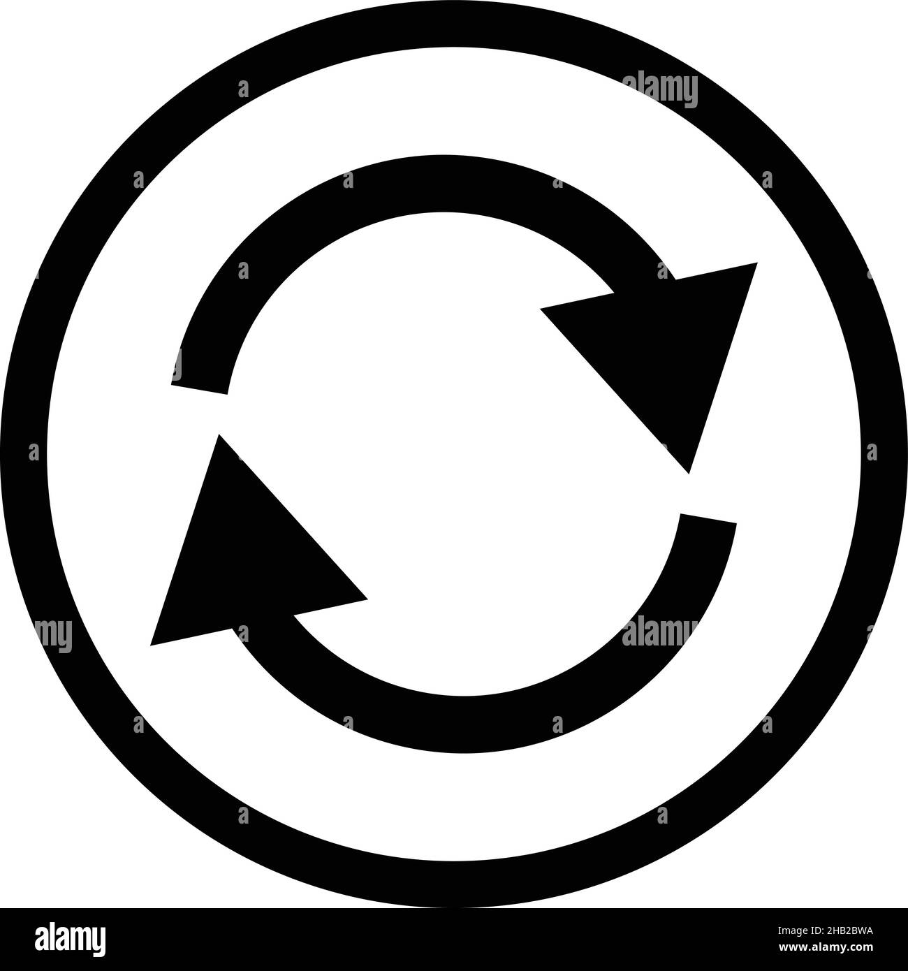 Einfaches Recycling-Symbol. Schwarz-Weiß-Vektor. Stock Vektor