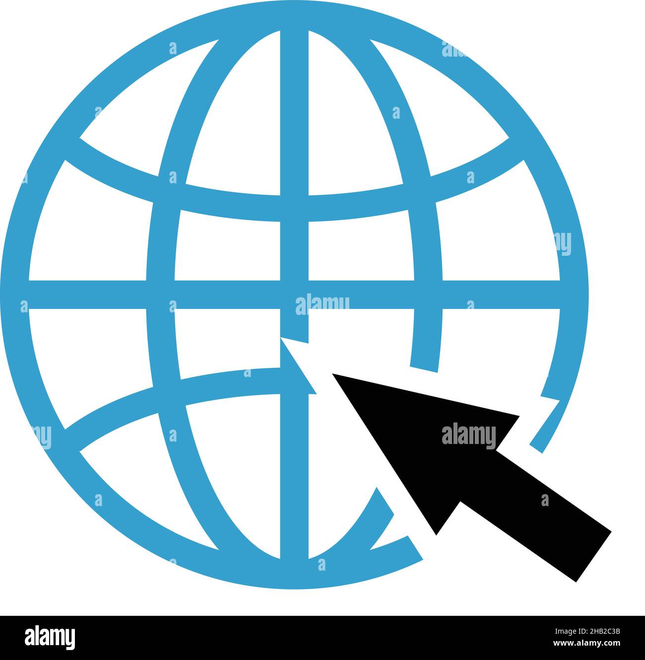 Browser-Symbol und Maus-Cursor-Symbol gesetzt. vektor. Ein einfaches Symbol, das für die Internetsuche verwendet werden kann. Stock Vektor