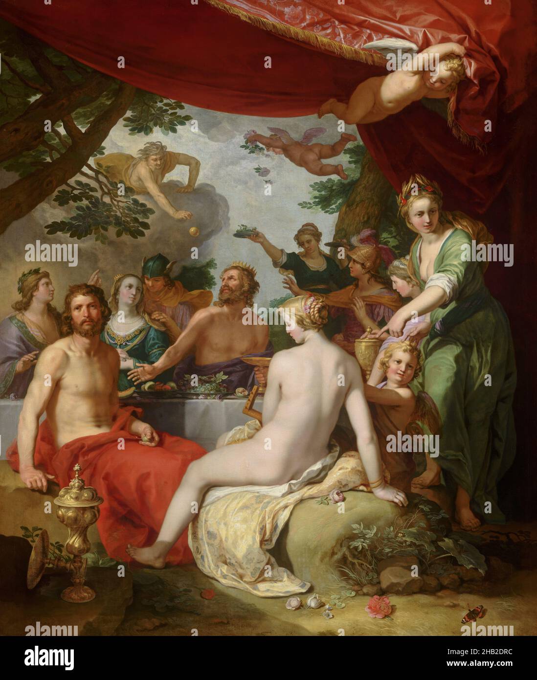 Das Essen der Götter bei der Hochzeit von Peleus und Thetis, Abraham Bloemaert, 1638 Stockfoto