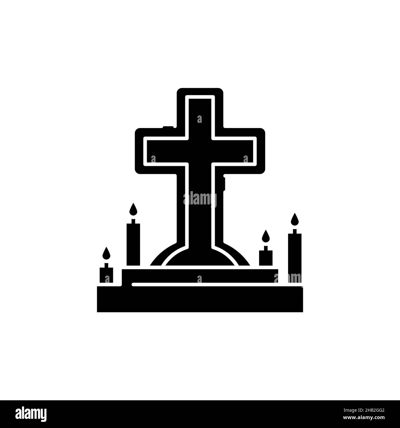 Symbol für Kreuzliniensymbole. Religion. Für Webseite anmelden Stock Vektor