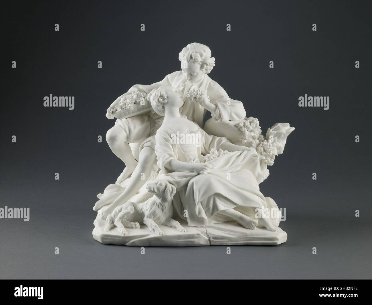 Die Traubenesser, François Boucher, Französisch, 1703–1770, Porzellanfabrik Sèvres, Frankreich, gegründet 1756, 1757–66, Porzellan, hergestellt in Sèvres, Frankreich, Europa, Keramik, 8 11/16 x 9 1/4 x 7 Zoll (22 x 23,5 x 17,8 cm Stockfoto