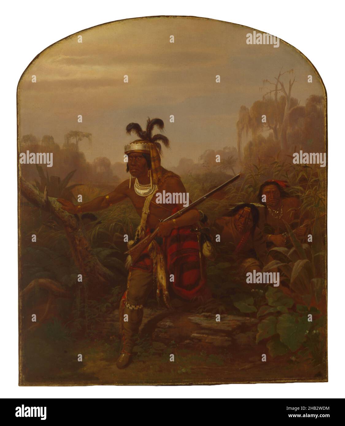 Chief Billy Bowlegs, Charles Ferdinand Wimar, Amerikaner (geb. Deutschland), 1828–1862, 1861, Öl auf Leinwand, auf Tafel montiert, hergestellt in Saint Louis, Missouri, USA, Nord- und Mittelamerika, Gemälde, 25 1/4 x 30 1/4 Zoll (64,1 x 76,8 cm Stockfoto