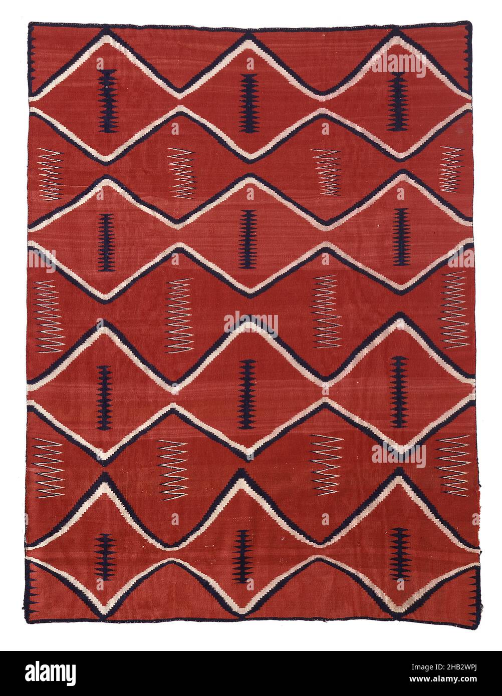 Serape, Diné (Navajo), 1865–80, Wolle und Farbstoff, hergestellt im Südwesten, USA, Nord- und Mittelamerika, Textilien, 67 1/2 x 51 1/2 Zoll (171,5 x 130,8 cm Stockfoto