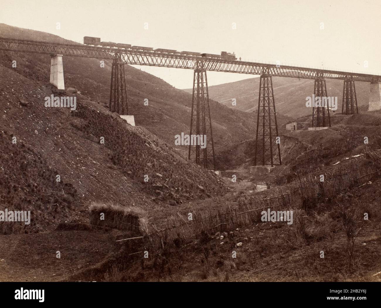 Wingatui Viaduct, Burton Brothers Studio, Fotostudio, Anfang des 20. Jahrhunderts, Dunedin, Fotografie Stockfoto