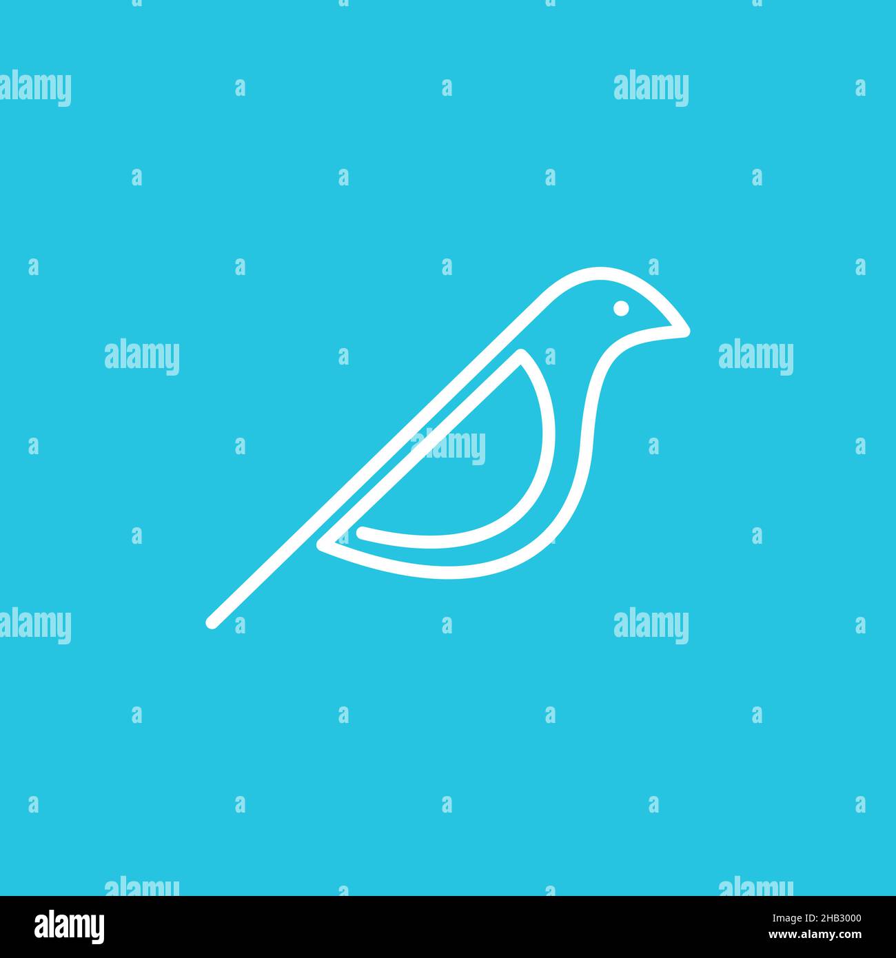 Kontinuierliche Linie geometrische wenig Vogel Logo Design Vektor Grafik Symbol Symbol Zeichen Illustration kreative Idee Stock Vektor
