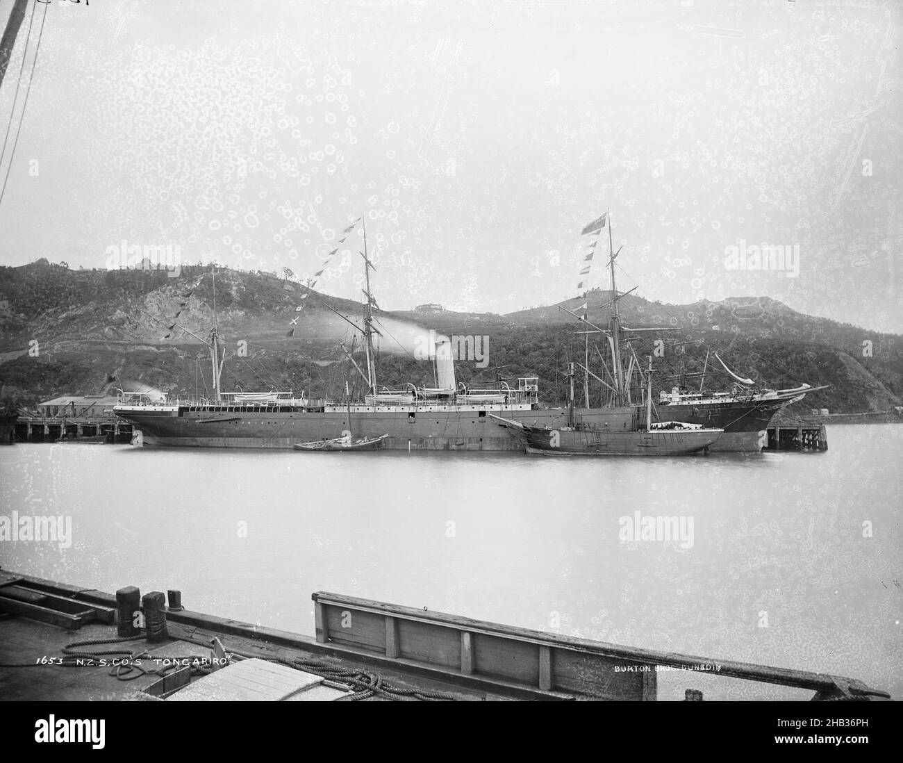 N.Z.S. Tongariro von Co., Studio von Burton Brothers, Fotostudio, Neuseeland, Schwarz-Weiß-Fotografie Stockfoto