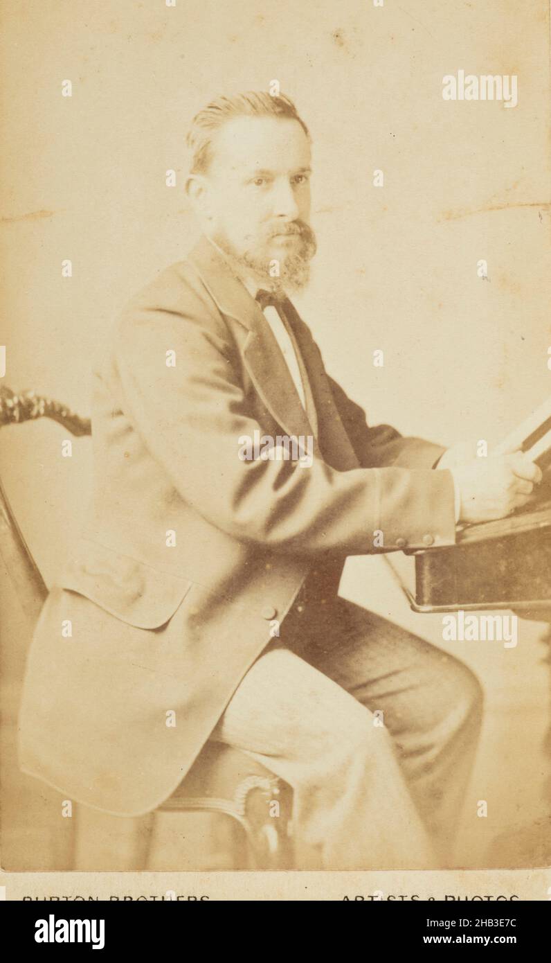 Man, Burton Brothers Studio, Fotostudio, 1870s, Dunedin Stockfoto