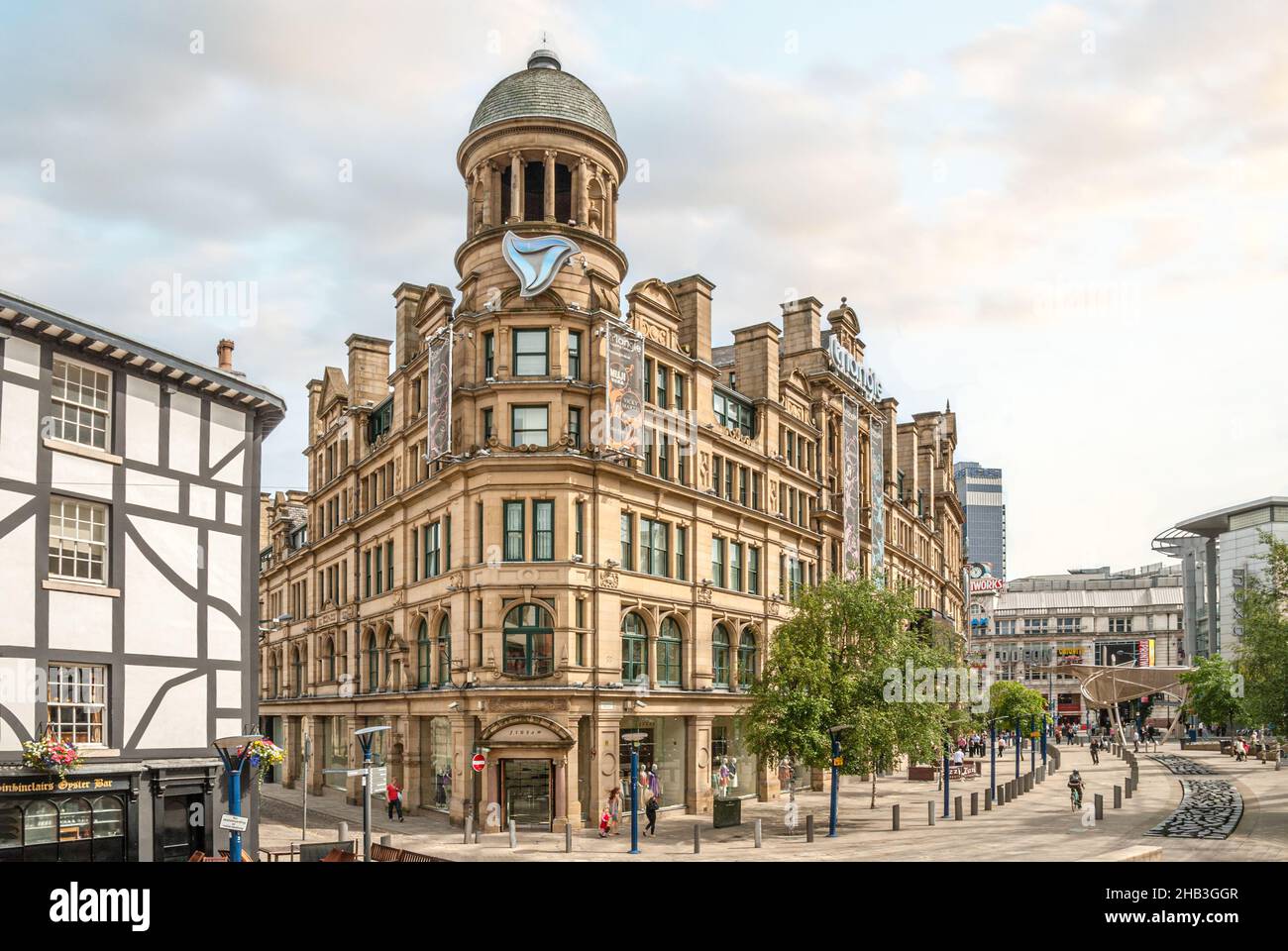 Stadtbild am Exchange Square in Manchester, England, Großbritannien Stockfoto