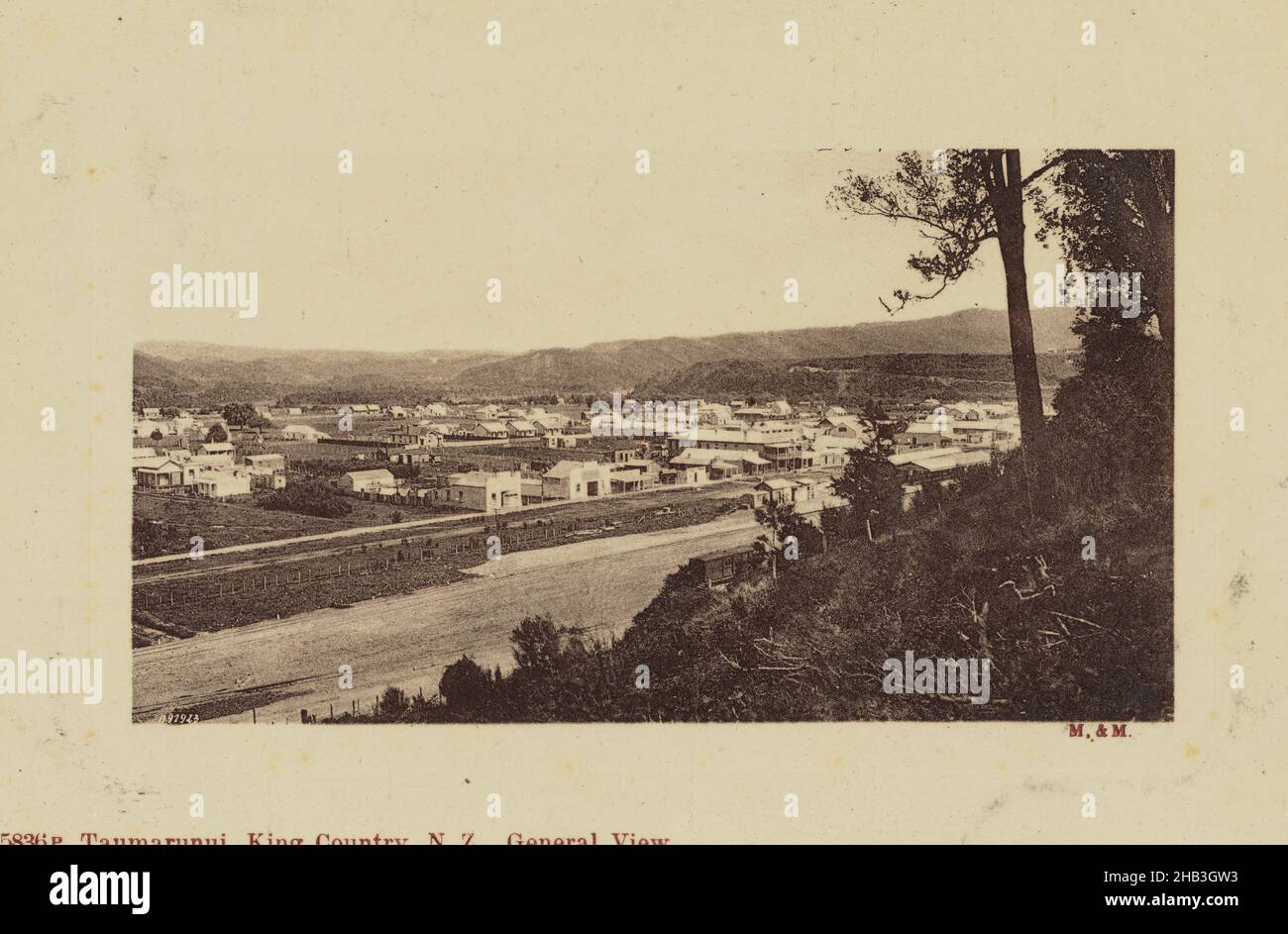 Taumaranui, King Country, Neuseeland, General View, Muir & Moodie Studio, 1909, Taumarunui Stockfoto