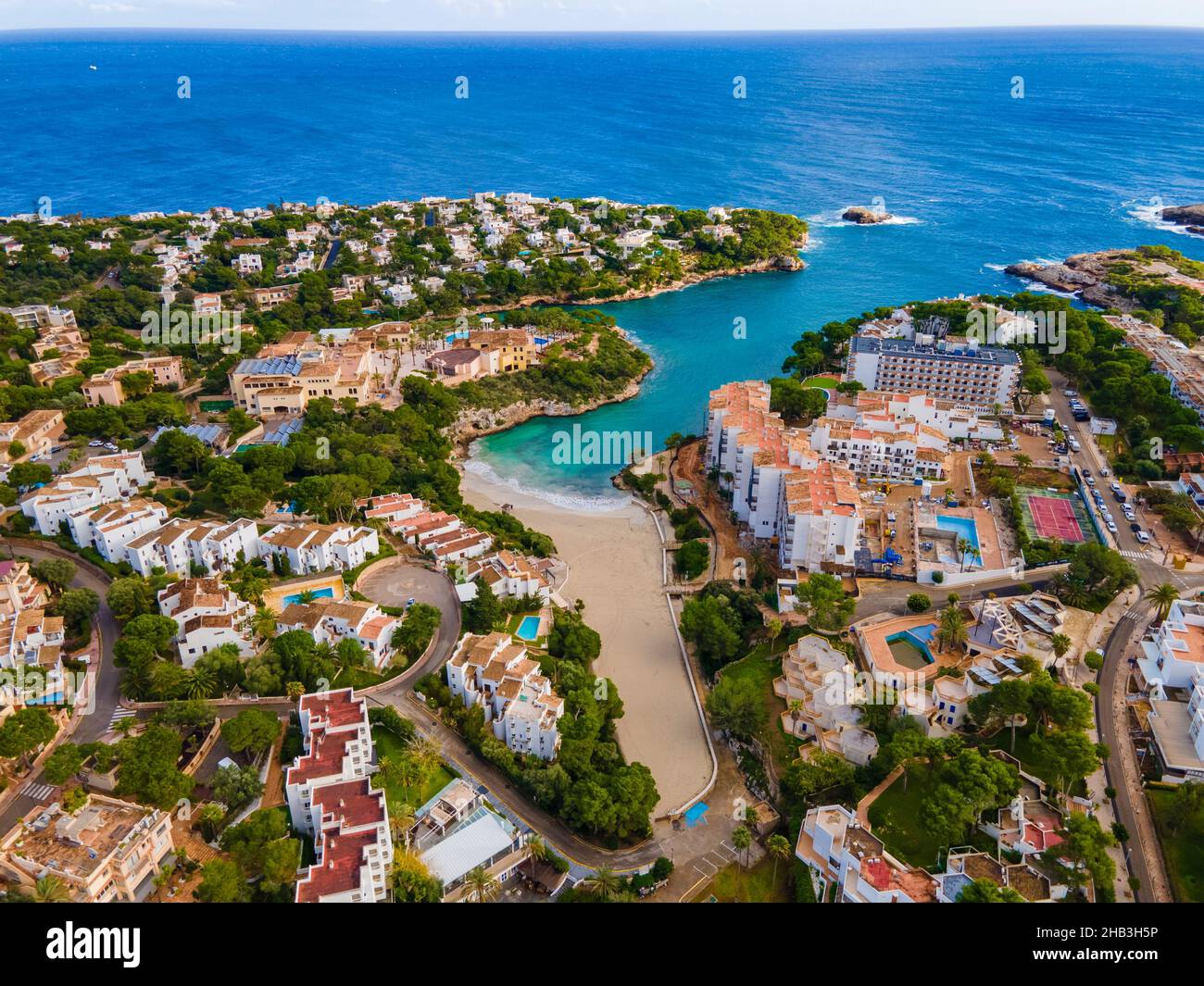 Cala d'Or, Mallorca von Drone! Stockfoto