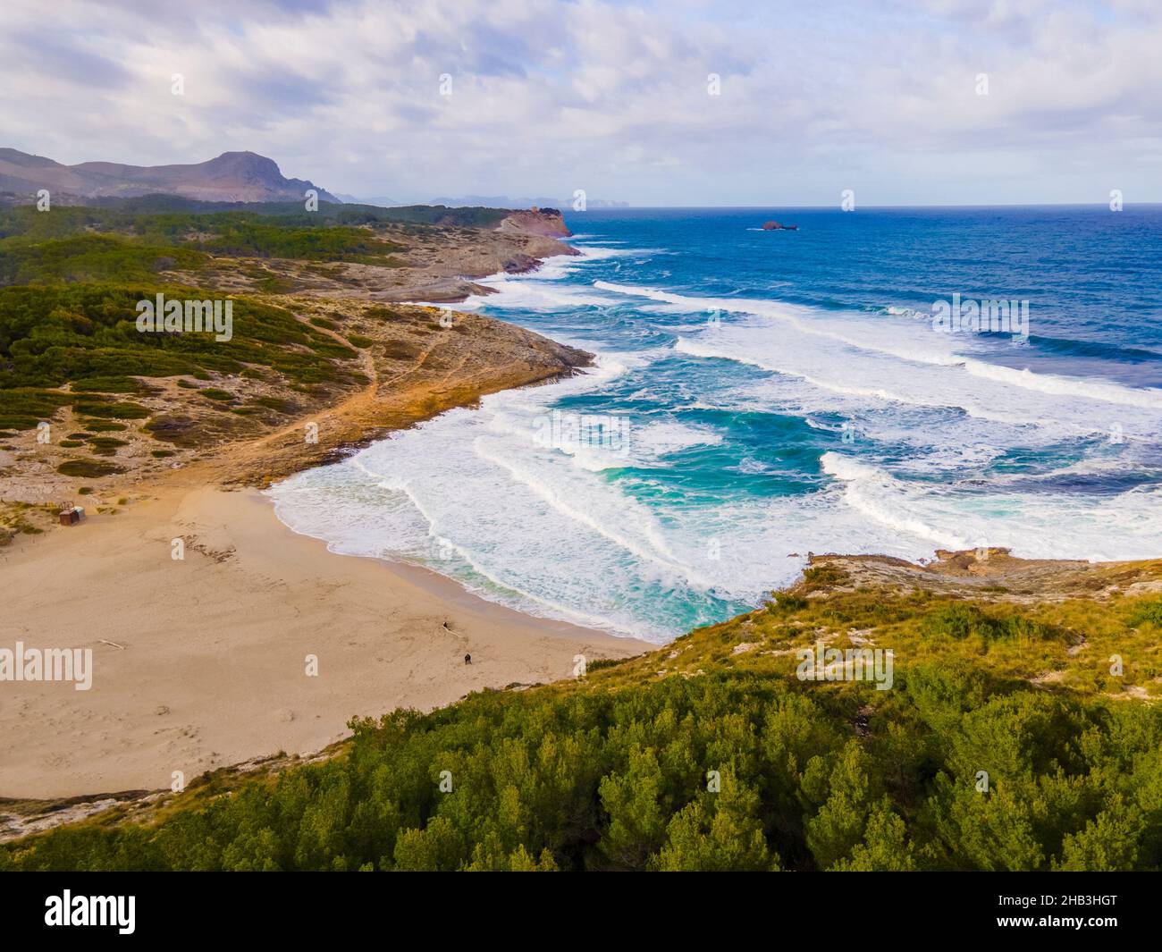 Llevant de Mallorca von Drone. Luftbilder von Mallorca, Spanien Stockfoto