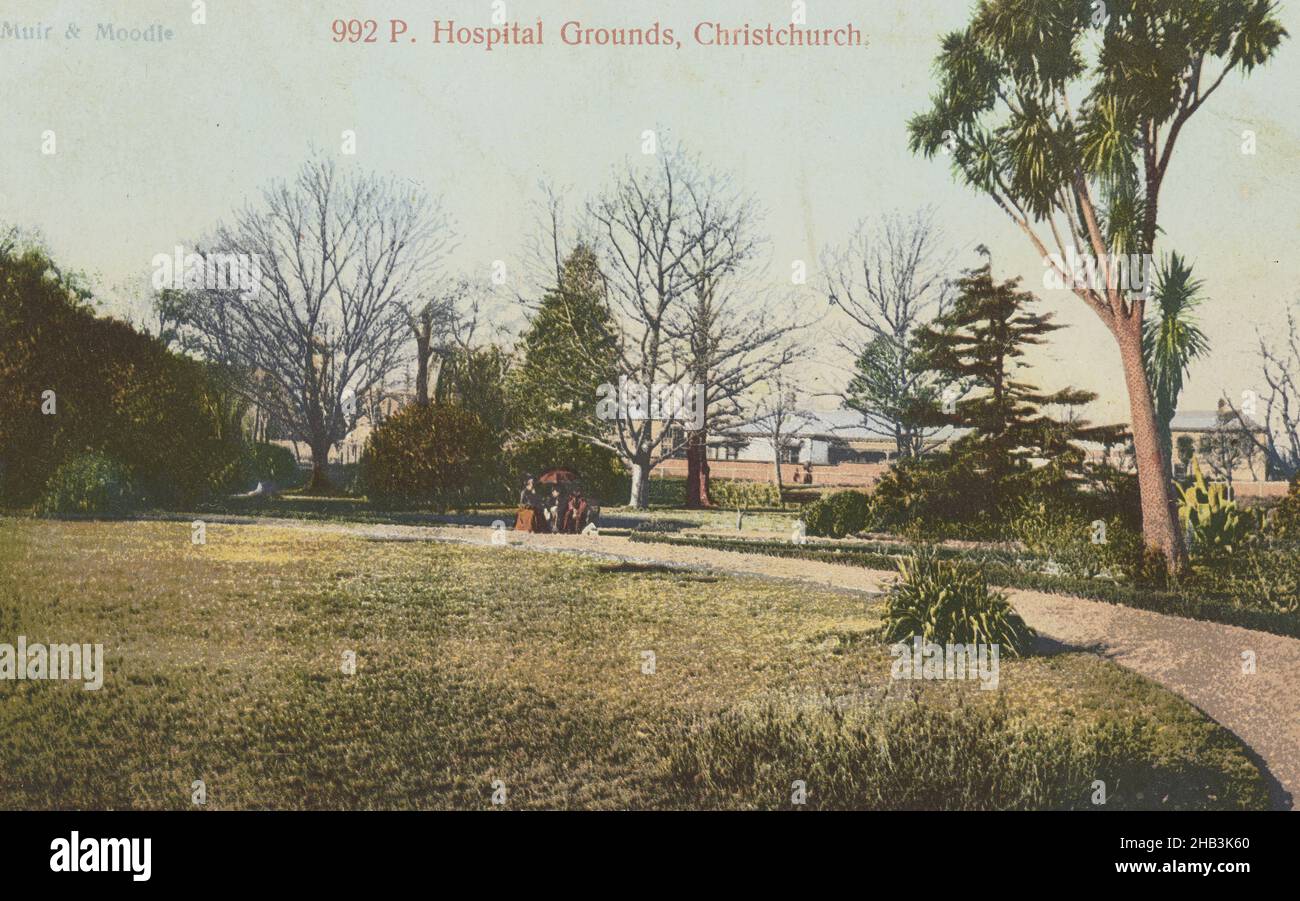 Krankenhausgelände, Christchurch, Muir & Moodie Studio, 1905, Christchurch Stockfoto