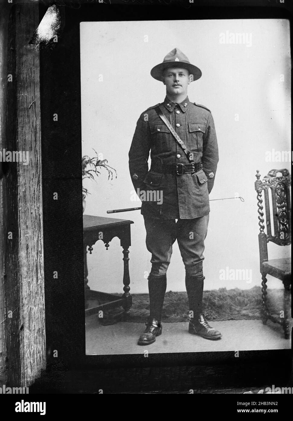 Kopie eines Porträts von John Jessen, Berry & Co, Kopist, um 1920, Wellington, Schwarzweiß-Fotografie, John Jessen, Servicenummer 2/1 Stockfoto