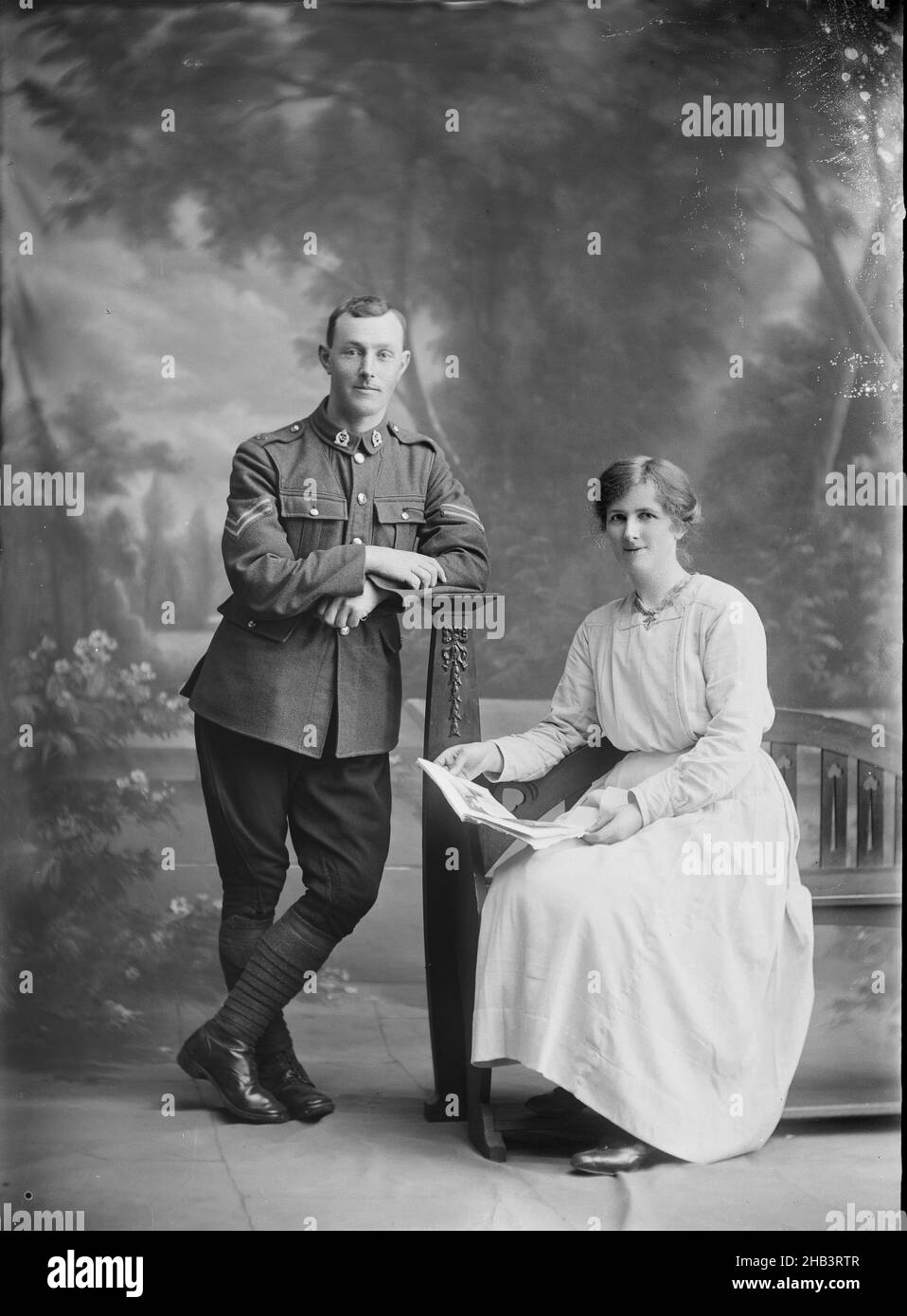 Richard Battersby und Gladys Battersby, Berry & Co, Fotostudio, 1917-1918, Wellington, Richard Weir Battersby und Gladys Battersby Stockfoto