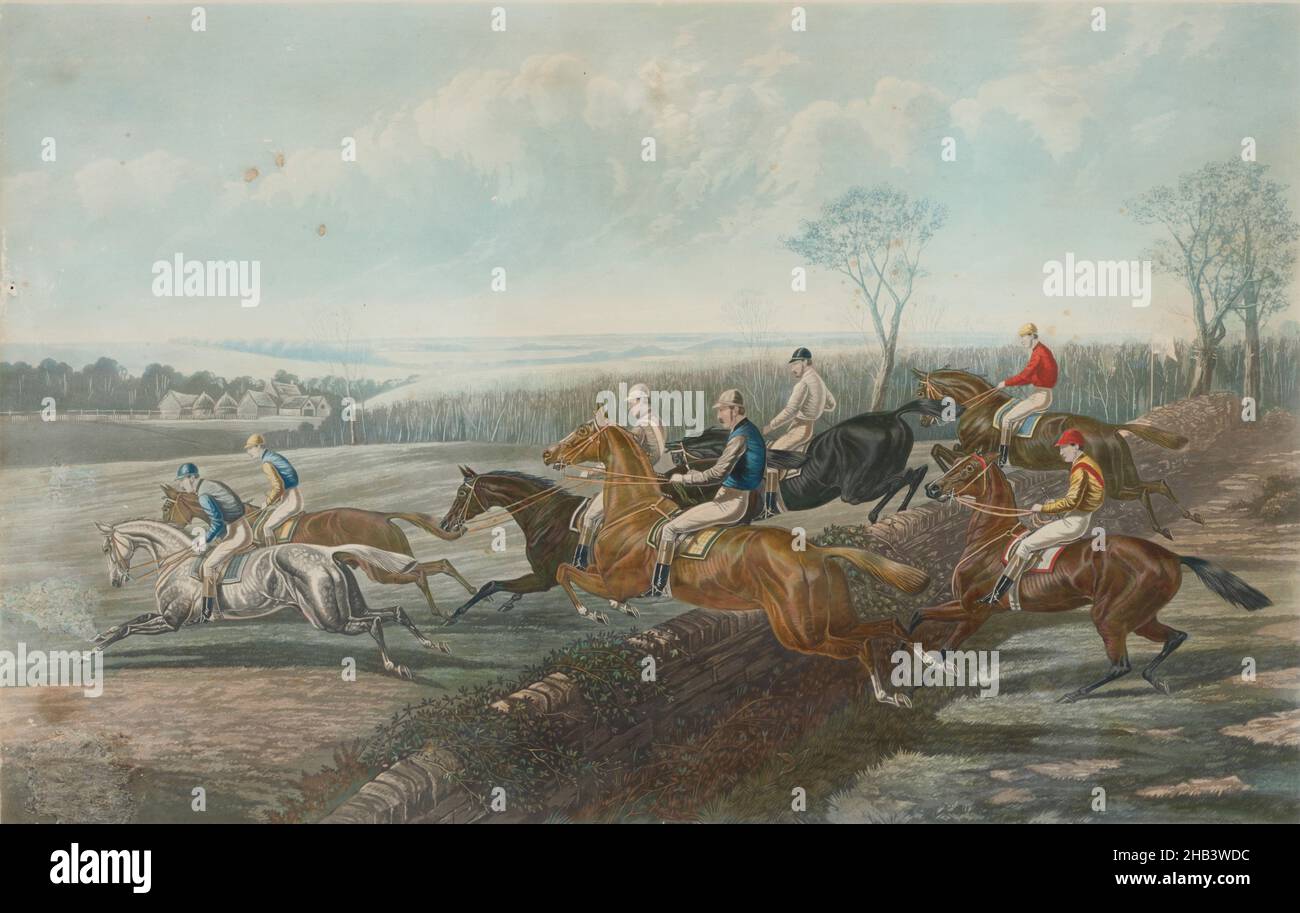 Liverpool Grand National Steeplechase, Edward Hester, Graveur, Aquatint Stockfoto