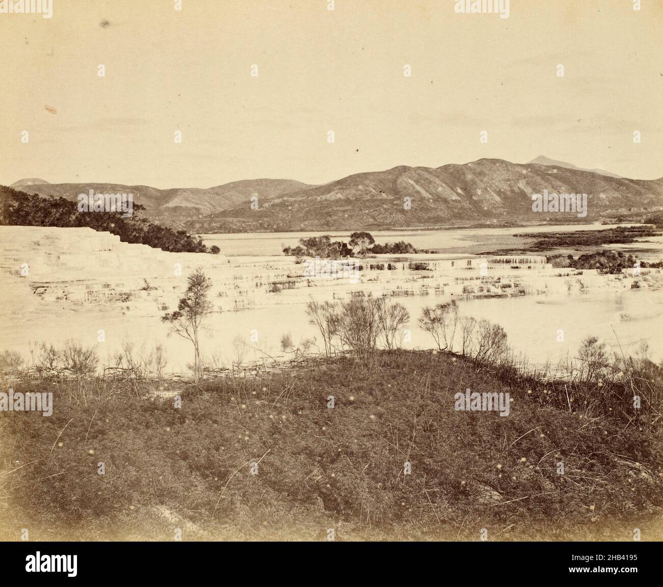 Weiße Terrasse. Aus dem Album: New Zealand Views, Burton Brothers Studio, 1882, Bay of Plenty Stockfoto