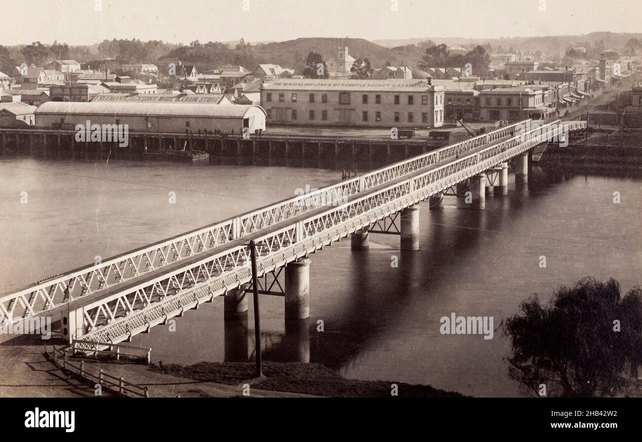 Wanganui, Burton Brothers Studio, Fotostudio, um 1887, Dunedin, Schwarzweiß-Fotografie Stockfoto