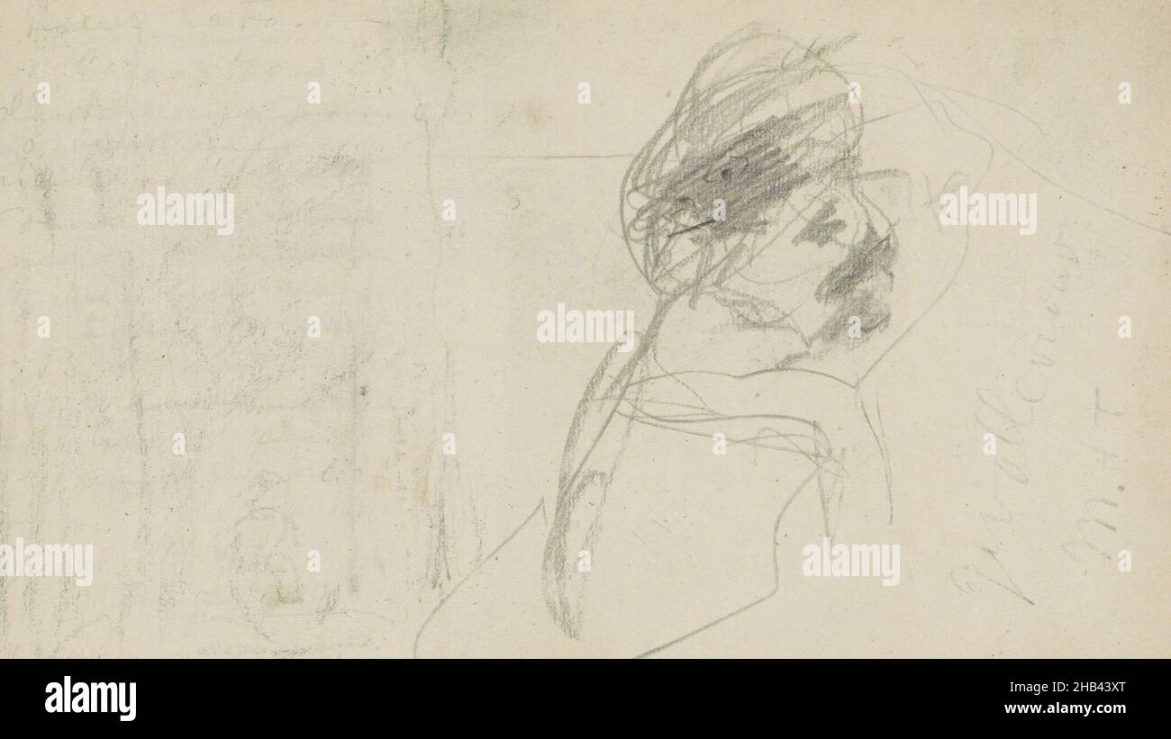 Blatt 13 recto aus einem Skizzenbuch mit 35 Seiten, gemeint während der Expedition nach Nova Zembla 1880, Studien des Schoner Willem Barents und eines walers., Louis Apol, 1880 Stockfoto