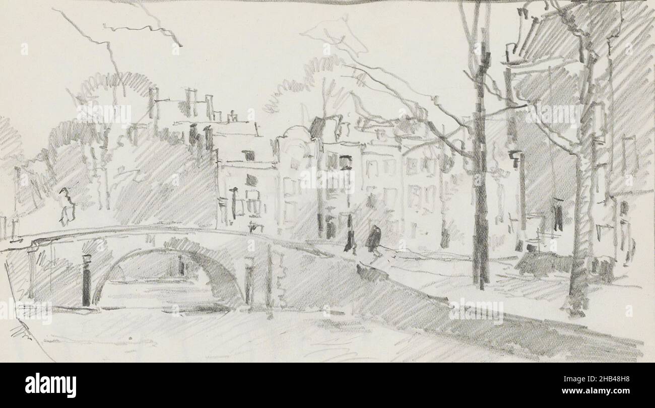 Seite 63 Rekto aus einem Skizzenbuch mit 75 Seiten, Brücke über einen Kanal in Amsterdam, Cornelis Vreedenburgh, 1890 - 1946 Stockfoto