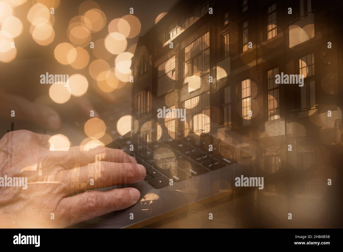 Arbeiten von zu Hause aus während eines Sperrkonzepts Stockfoto