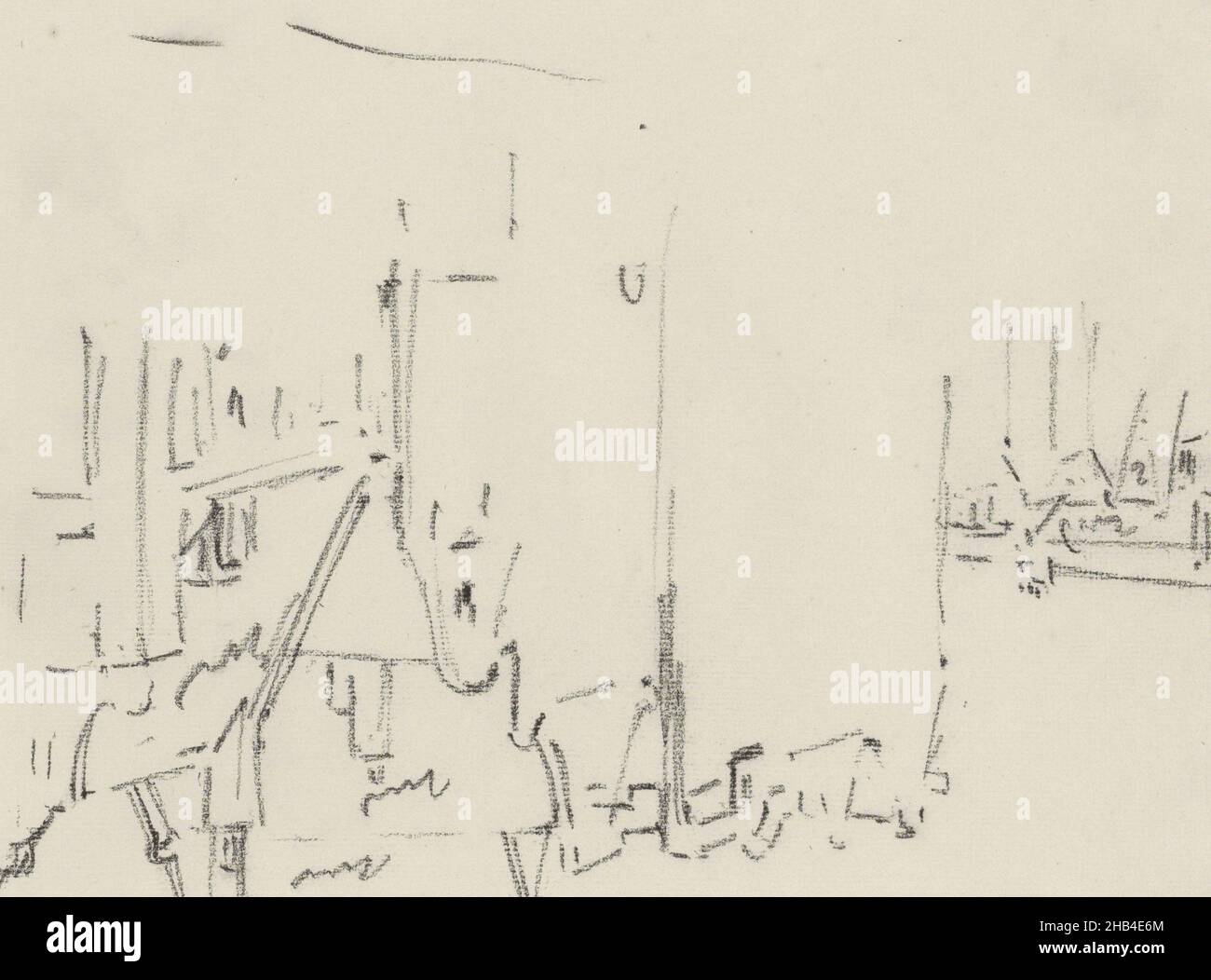 Seite 89 aus einem Skizzenbuch mit 72 Seiten, Bebouw, Zeichner: Willem Witsen, Amsterdam, 1901 - 1907, Willem Witsen, 1901 - 1907 Stockfoto