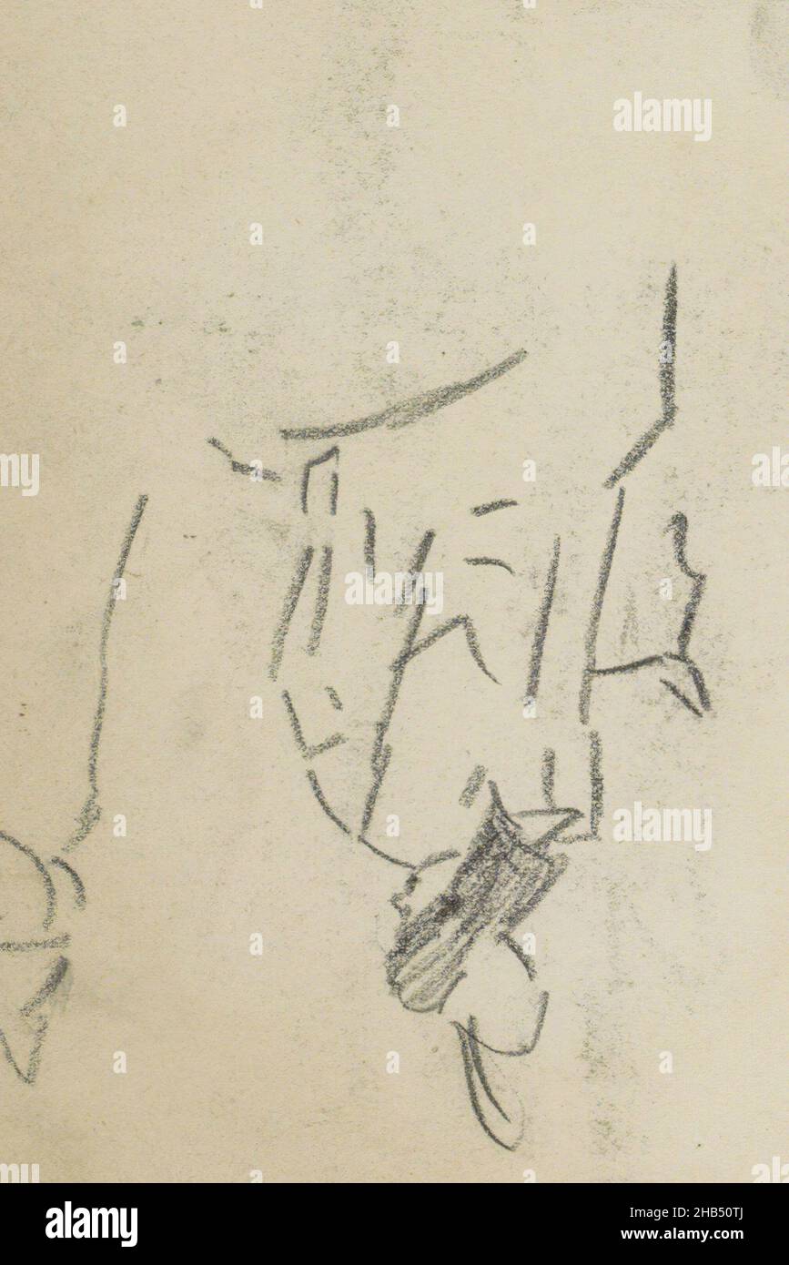Blatt 21 recto aus Skizzenbuch LIX mit 21 Blättern, Reiter, rückseite gesehen, Isaac Israelels, 1887 - 1934 Stockfoto