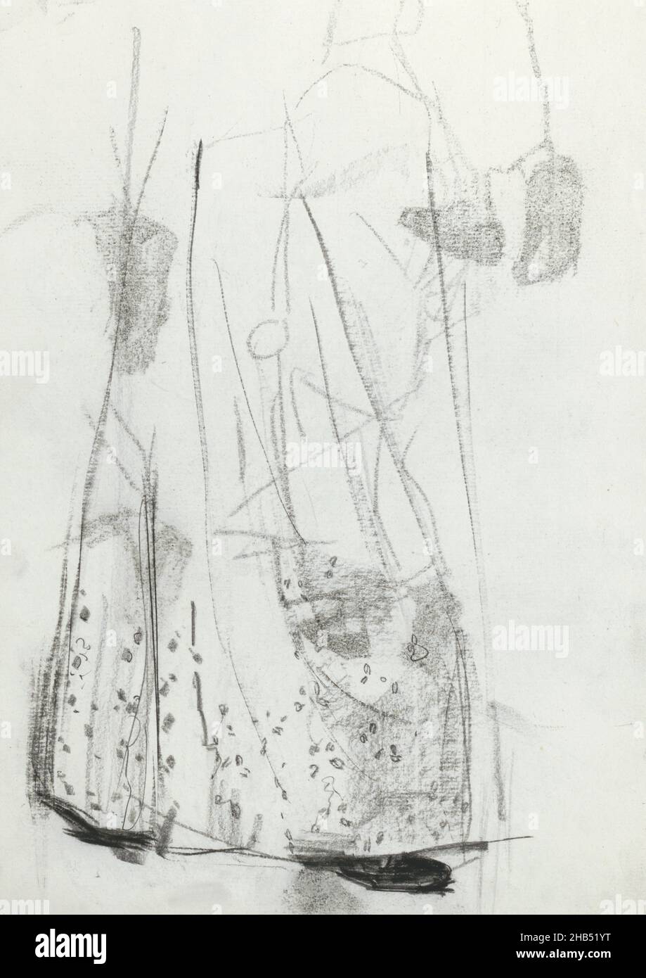 Unterwagen einer Frau. Blatt 15 rückseitig aus Skizzenbuch LXX mit 17 Blatt, Rock und Schuhe., Isaac Israelels, c. 1886 - 1934 Stockfoto