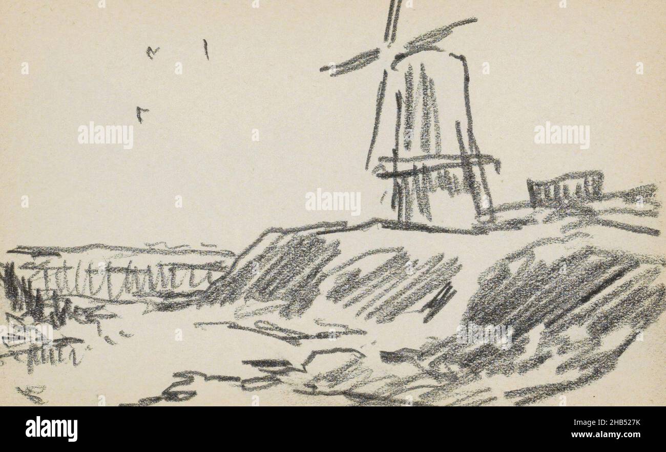Blatt 18 recto aus einem Skizzenbuch mit 26 Seiten, Schellemolen in Damme., Alexander Shilling, 1923 Stockfoto