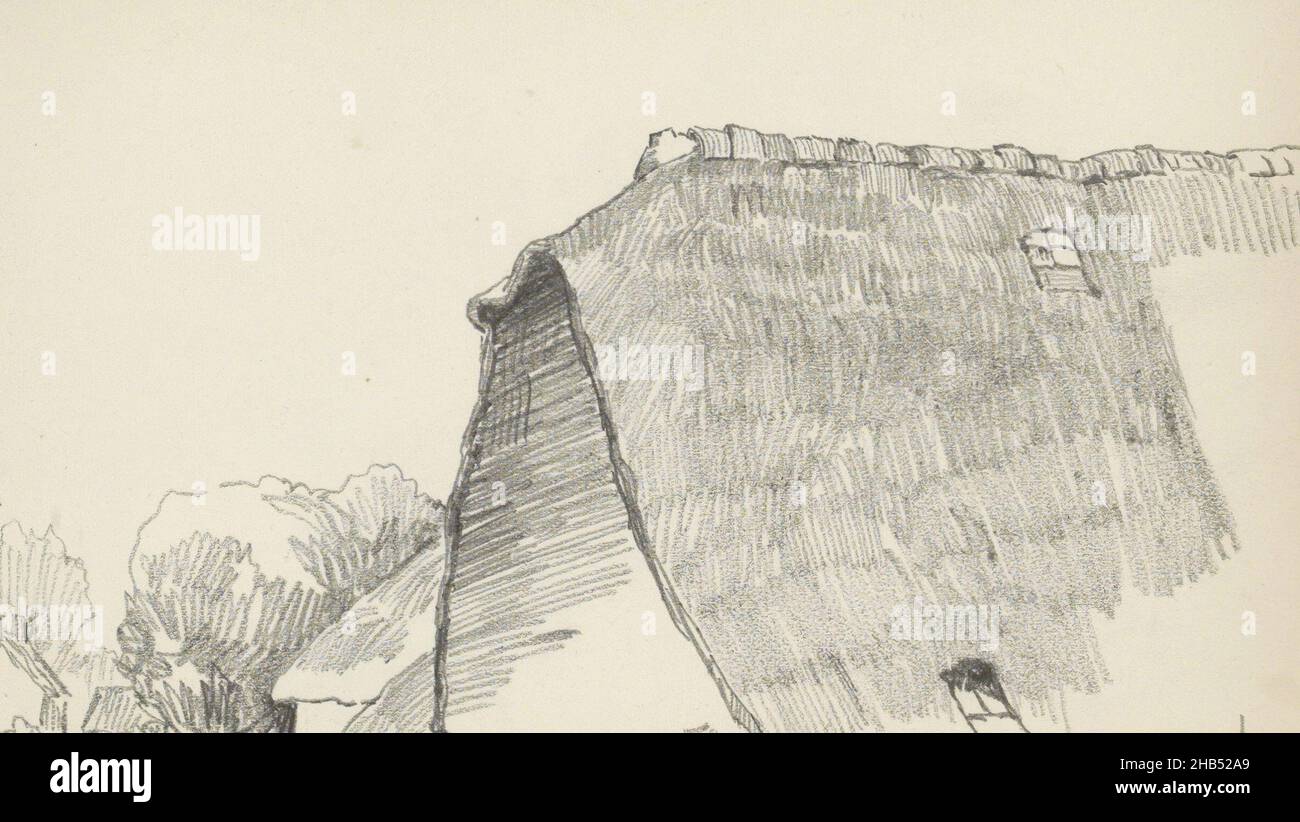 Blatt 12 recto aus einem Skizzenbuch mit 24 Seiten, Bauernhaus mit Reetdach, Alexander Shilling, 1907 Stockfoto