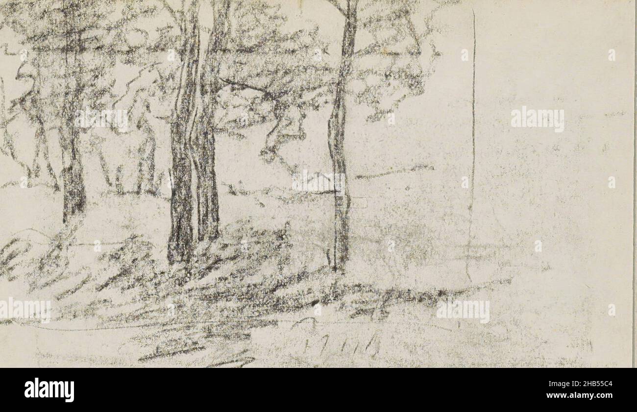 Seite 53 Rekto aus einem Skizzenbuch mit 53 Seiten, Landschaft mit Bäumen, Anton Mauve, 1848 - 1888 Stockfoto