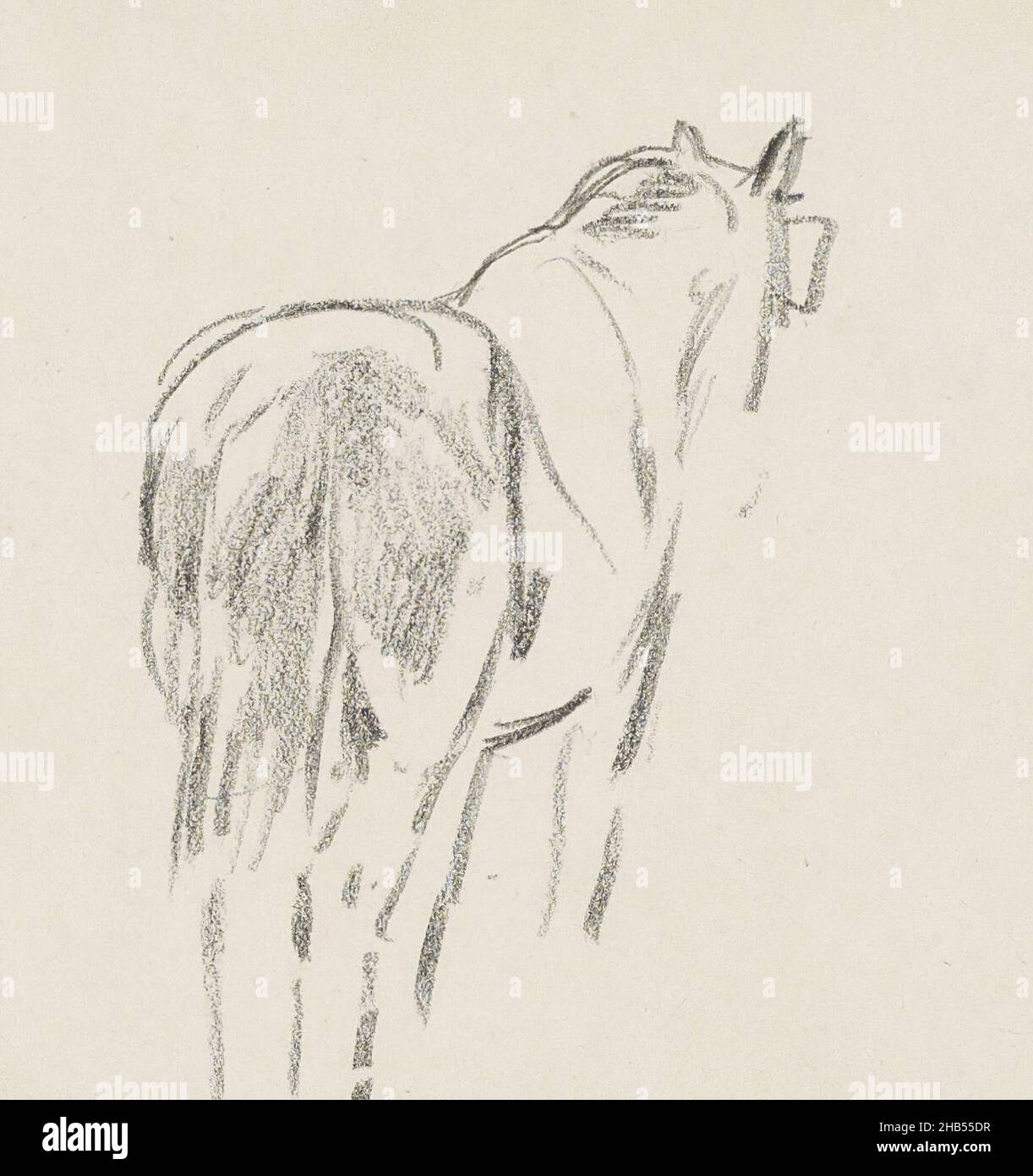Blatt 10 Recto aus einem Skizzenbuch mit 41 Seiten, gesattelte Pferde, Anton Mauve, 1848 - 1888 Stockfoto