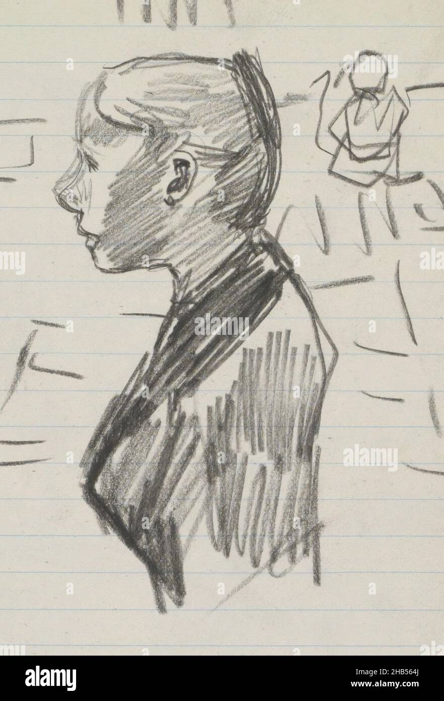 Seite 12 aus einem Skizzenbuch mit 38 Seiten, Waspit, möglicherweise auf der Lauriergracht in Amsterdam., Zeichner: George Hendrik Breitner, Amsterdam, 1893 - 1898, George Hendrik Breitner, 1893 - 1898 Stockfoto