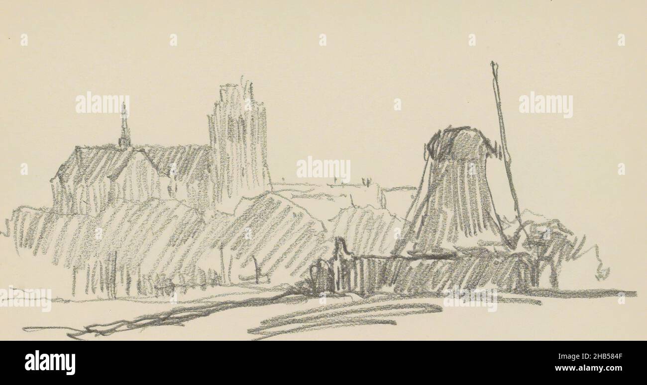 Blatt 2 recto aus einem Skizzenbuch mit 24 Seiten, Ansicht Dordrecht, Alexander Shilling, 1907 Stockfoto