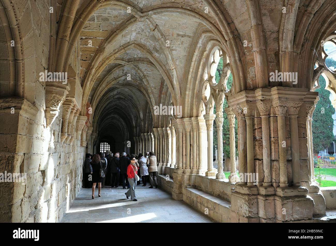 Königliches Kloster von Santa Maria de Poblet in der Region Conca de Barbera Provinz Tarragona, Katalonien, Spanien Stockfoto