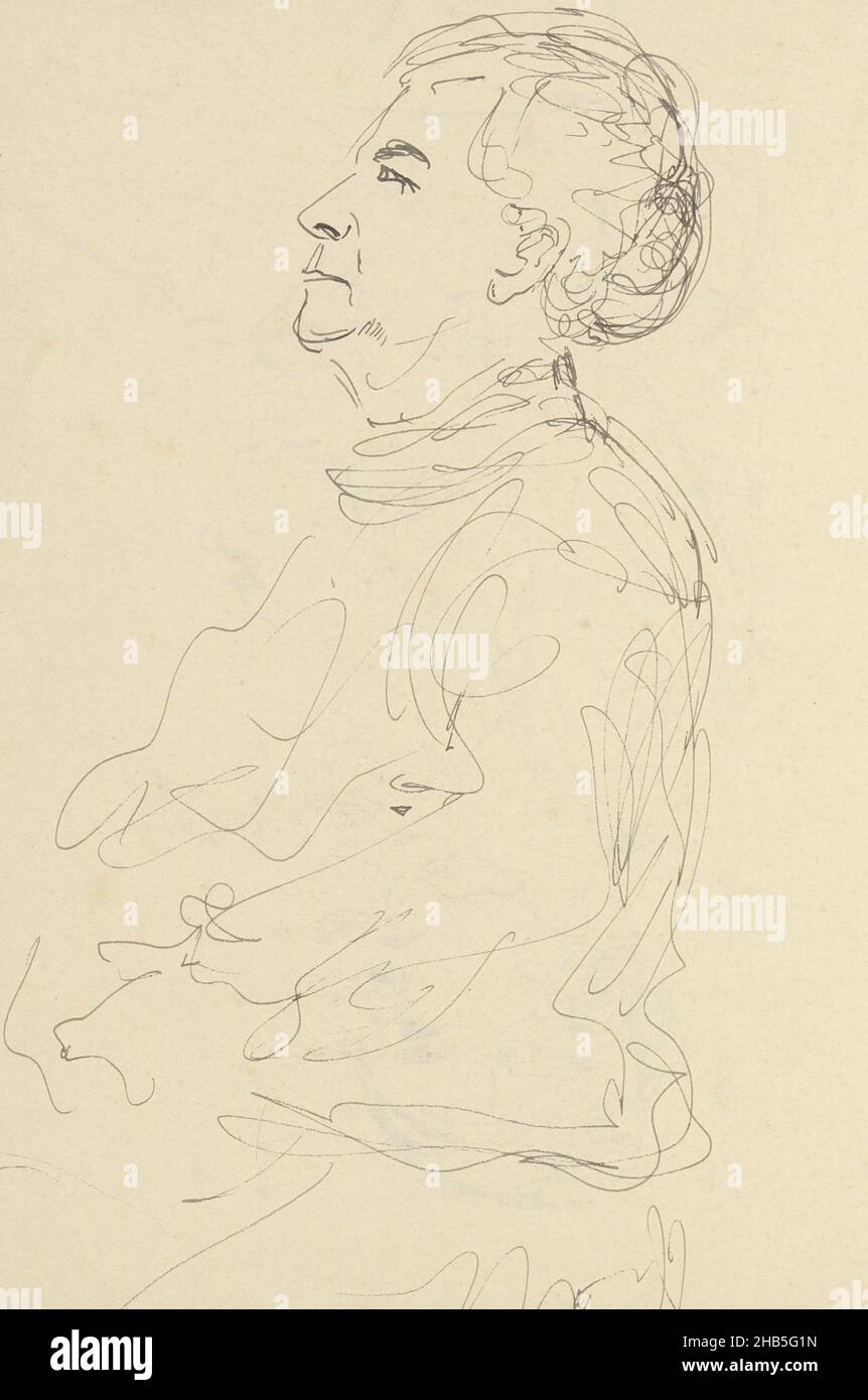 Seite 5 Recto aus einem Skizzenbuch mit 9 Seiten, Portrait von Joanna Hermine Lion Cachet-Cordes, Carel Adolph Lion Cachet, c. 1930 Stockfoto