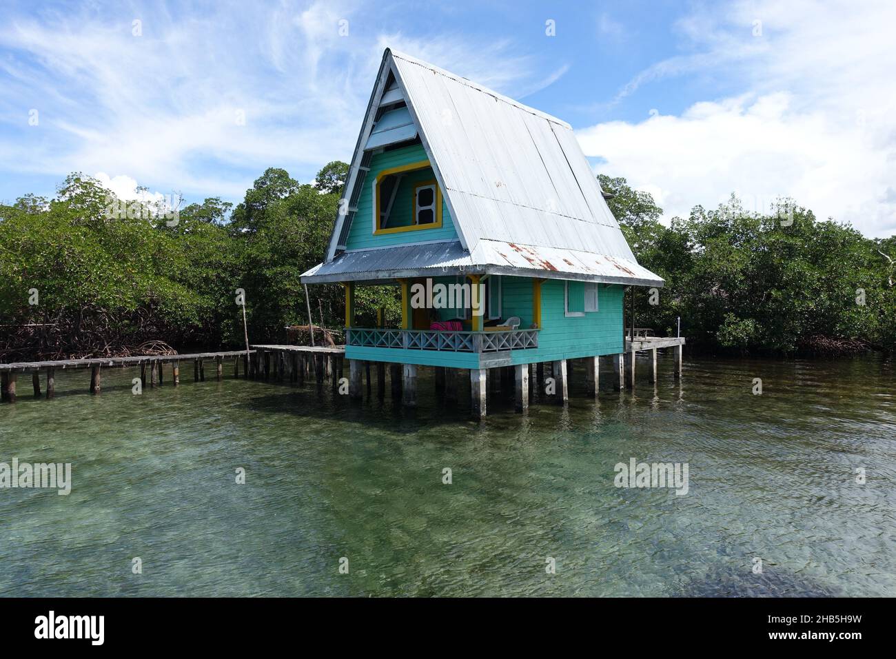 Panama Bastimentos Island - Cayo Coral Island Strandhaus Stockfoto